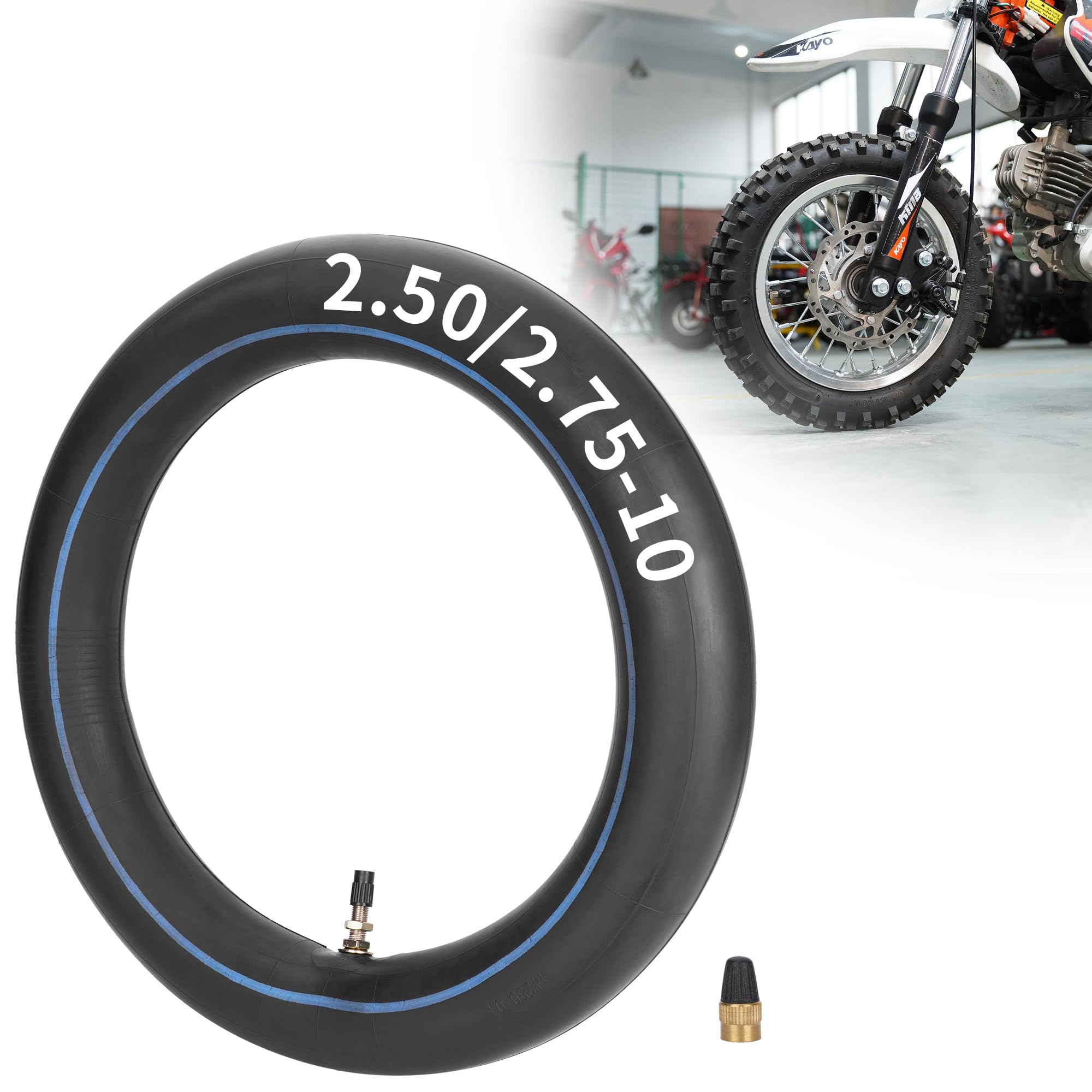 2.50-10 2.75-10 Inner Tube With Straight Valve Stem Compatible With Crf50 Xr50 Drz70 Jr50 Drz70 Pw50 Razor Mx650 Mx500 Mini Pit 