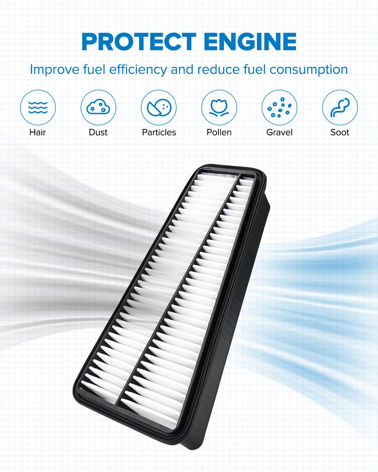 Philtop Engine Air Filter Ca9683 Replacement For Toyota Models - Tacoma 2005-2015, Tundra 2005-2010, 4Runner 2003-2009, Fj Cruiser 2007-2009 - V6 4.0L