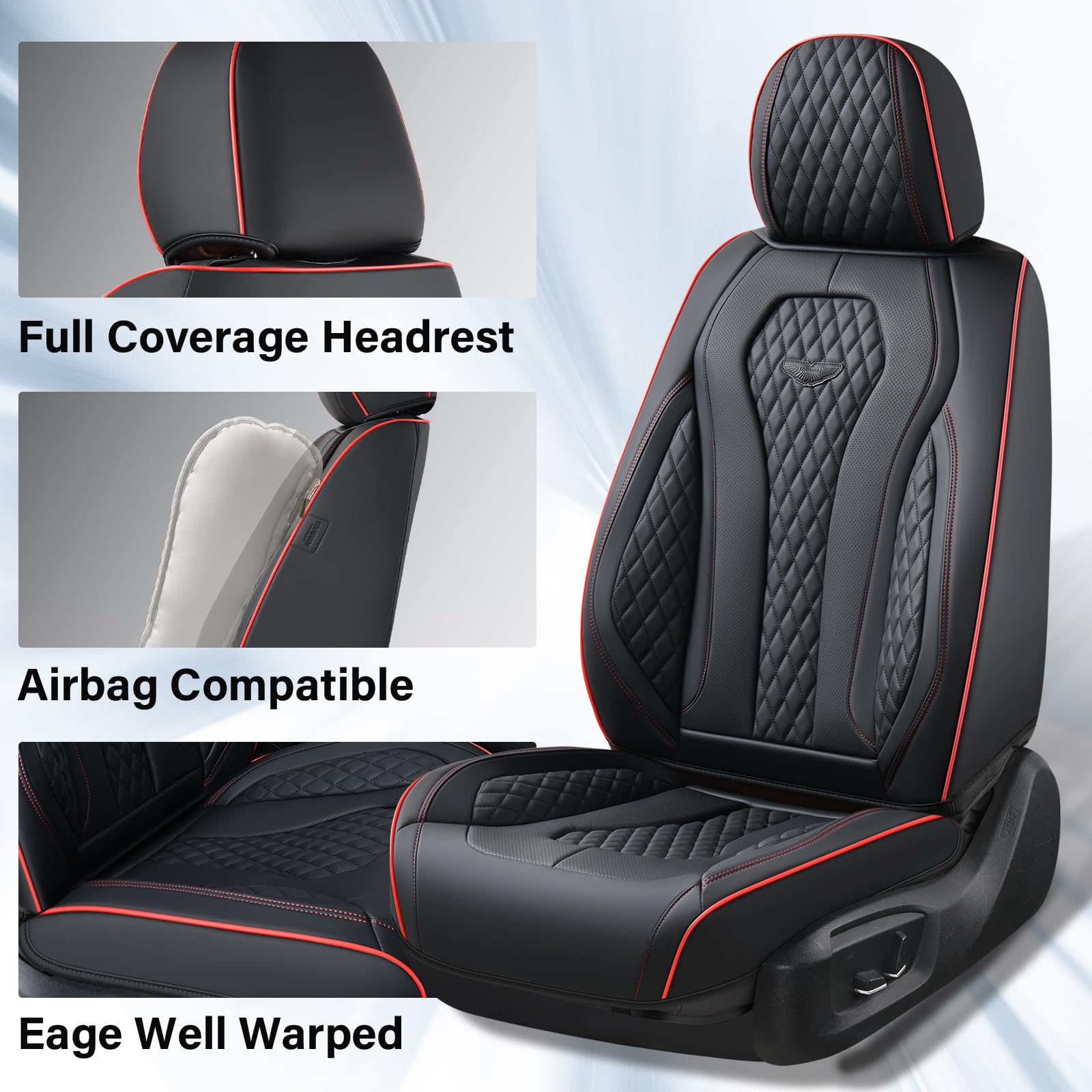 Coverado Seat Covers, Car Seat Covers Front Seats, Black Car Seat Cover, Waterproof Leather Seat Covers, Seat Cushion, Front Car
