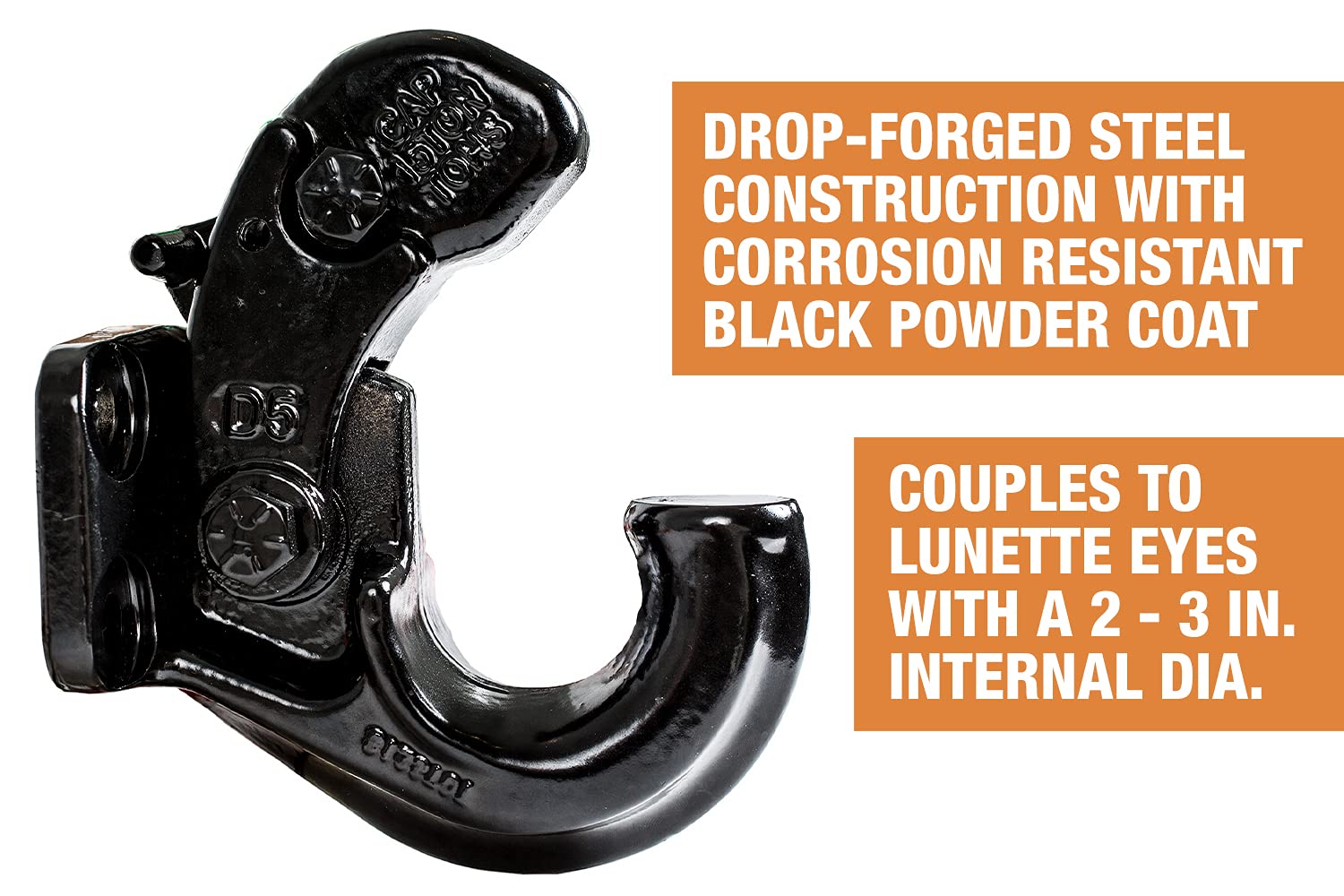 Buyers Products Ph15 15 Ton Pintle Hook, Mgtw 30,000 Lbs, 6,000 Lbs Mvl Pintle Hitch, Mounting Kit Sold Separately