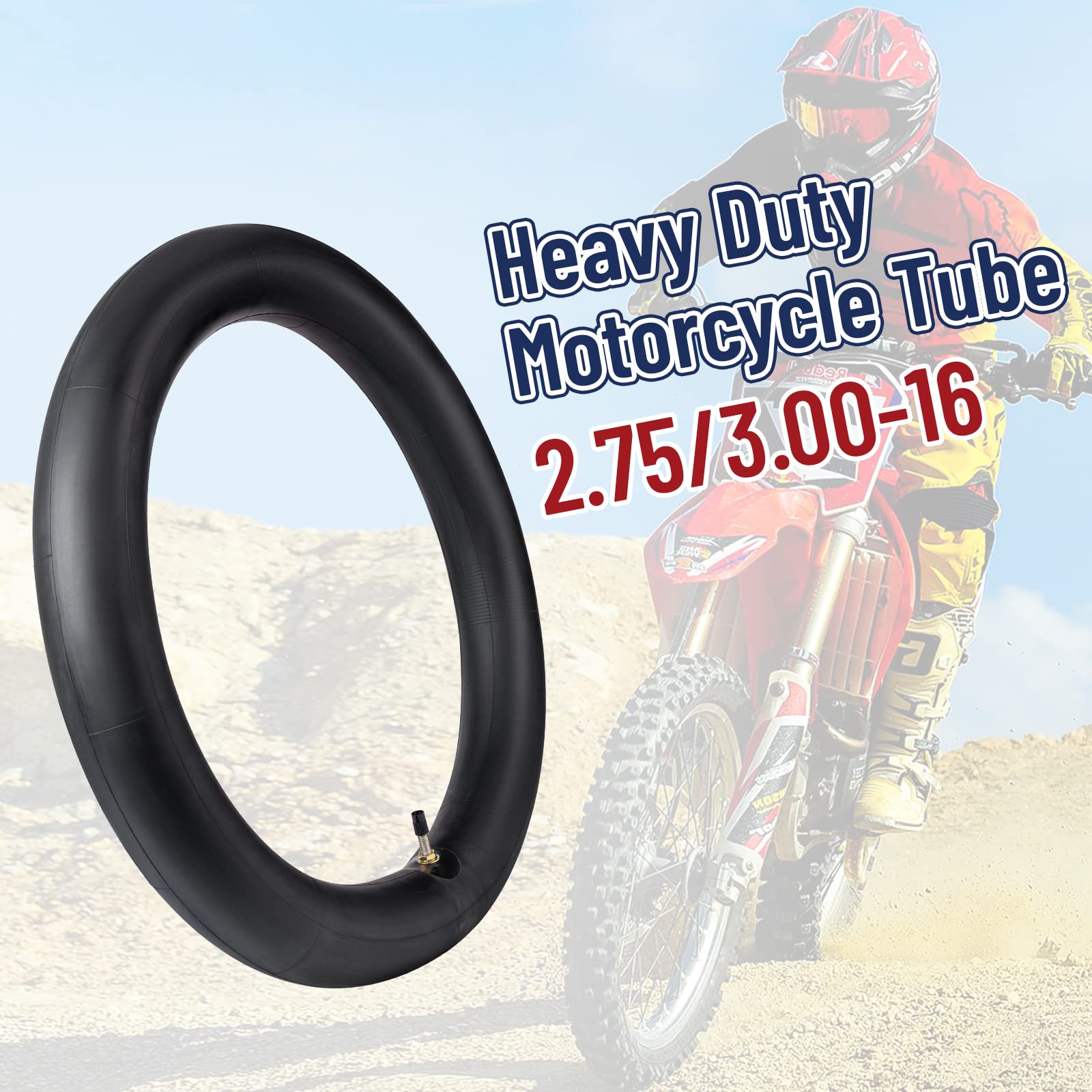 Staibc Heavy-Duty 2.75/3.00-16 Inner Tube 80/100-16 Motorcycle Tubes With Tr4 Straight Valve Stem Replacement For Xr 75 80 Crf 80F Dirt Bike Atv Off Road Motorcycle 2-Pack