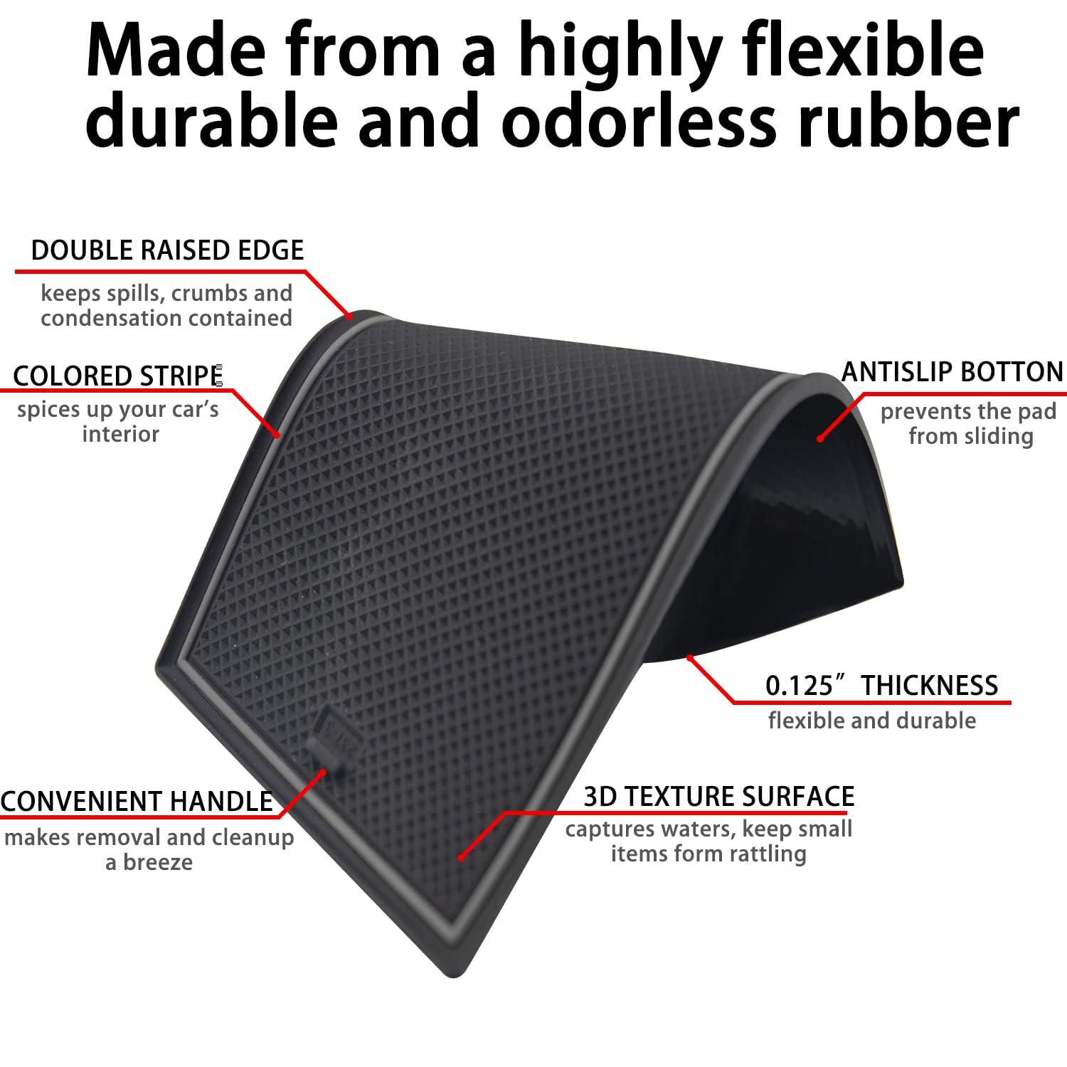 Locoy Center Console Liner For Honda Civic 11Th Gen Sedan Accessories 2022 2023 2024 2025, Cup Holder Mat, Door Slot Pad, Coaste