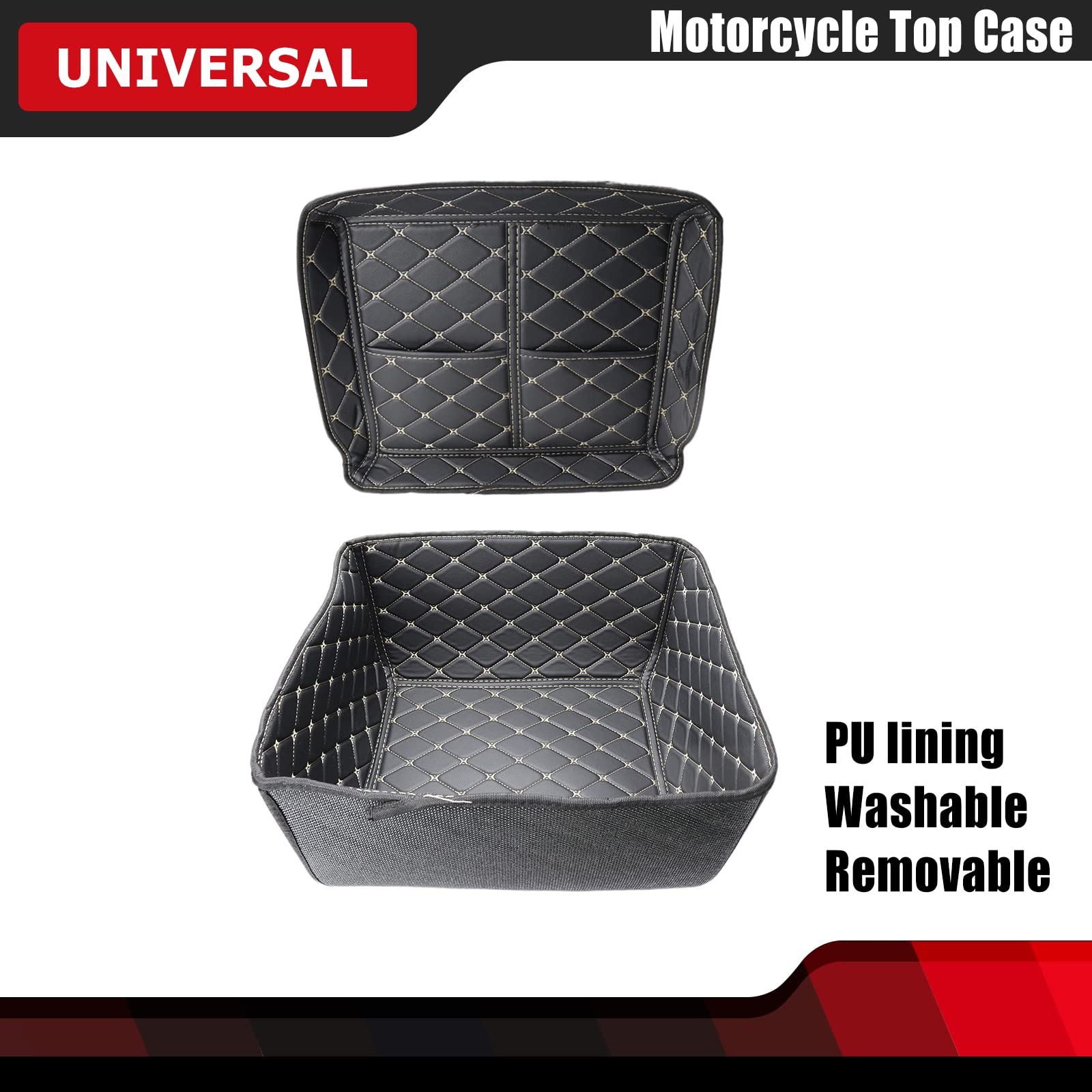 FEXON 55L Universal Motorcycle Top Case, Motorcycle Tail Box, Waterproof Motorcycle Rear Top Box, Aluminum Trunk Tour Tail Box f