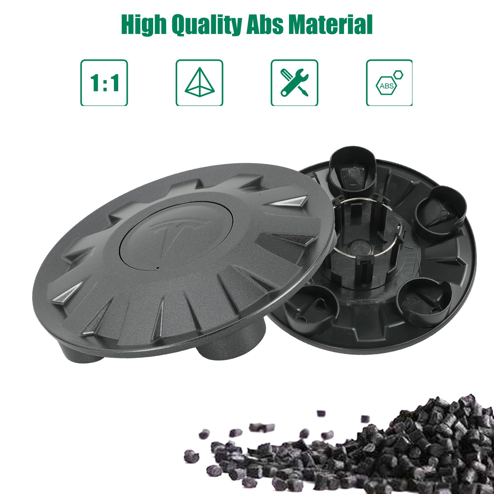 Roccs 4 Pack Wheel Center Cap For Model 3 2024 Highland Wheel Hub Cover Wheel Center Cap Kit Model 3 Center Replacement Exterior