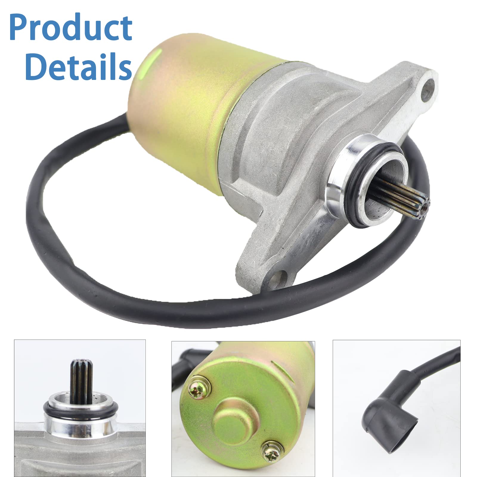 STABSOLI Starter Motor & Drive & Solenoid Relay Fit for GY6 47cc 49cc 50cc 60cc 80cc 100cc Scooter Moped ATV Go Karts Taotao SUN