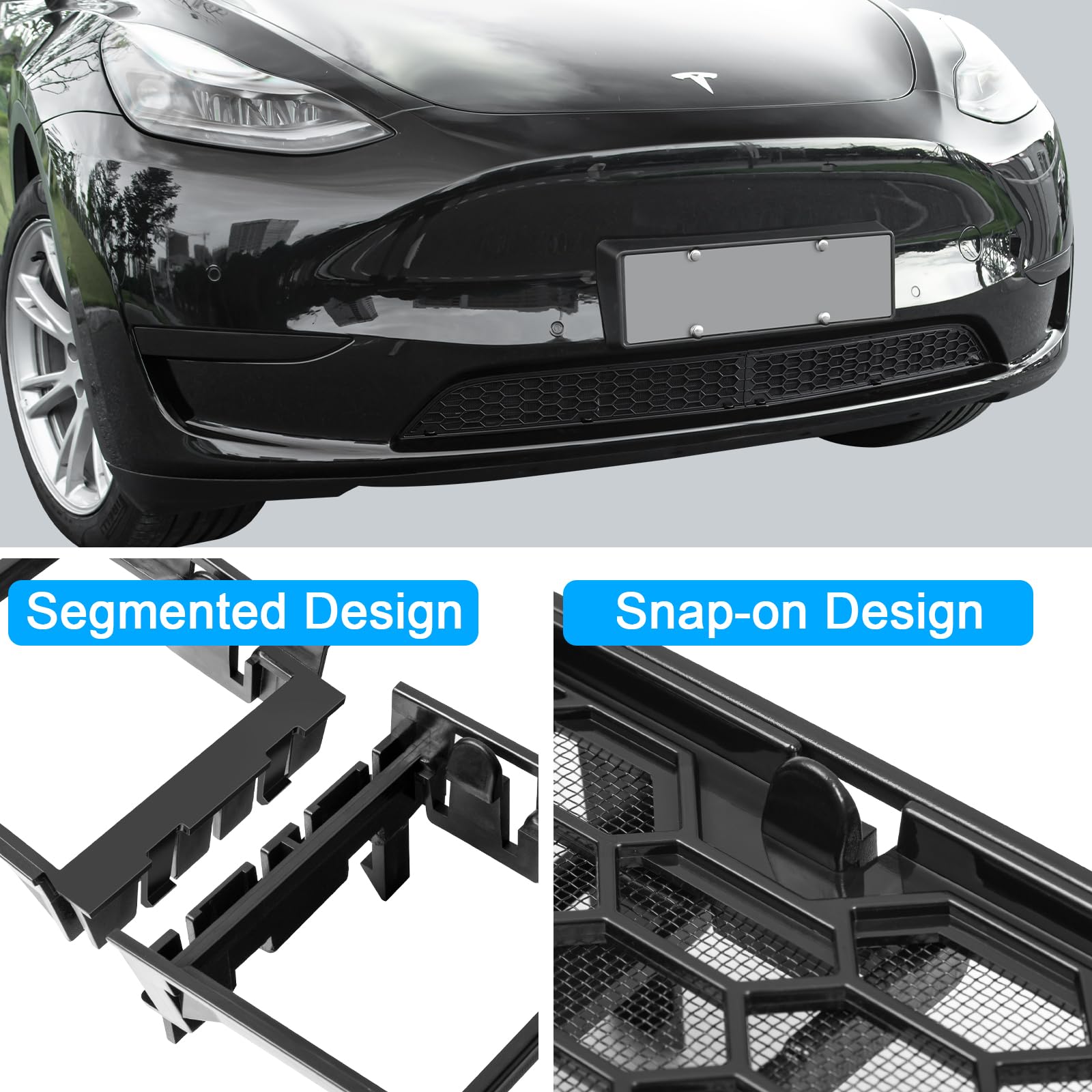 Kunist Grille Mesh Inserts For Tesla Model Y 2021-2025 Front Air Inlet Vent Grille Cover Replacement For Tesla Model Y Accessori