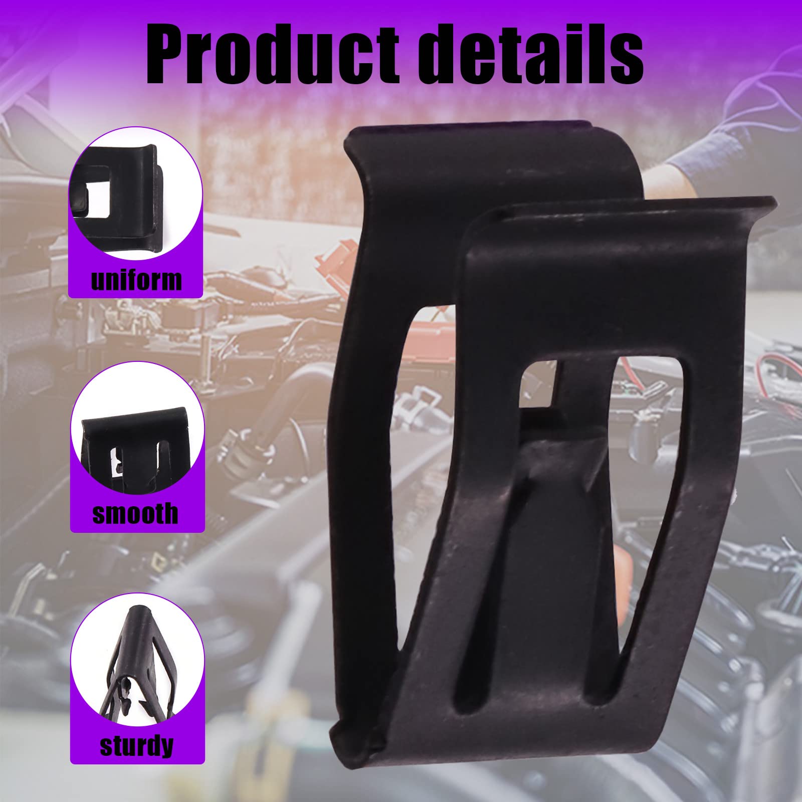 Swpeet 100Pcs 10 Sizes 7.9Mm 10Mm 11Mm 13.1Mm 14.1Mm 15.3Mm 15.8Mm 16Mm 17.3Mm 18.2Mm Metal Trim Panel Spring Clip Auto Car U-Cl