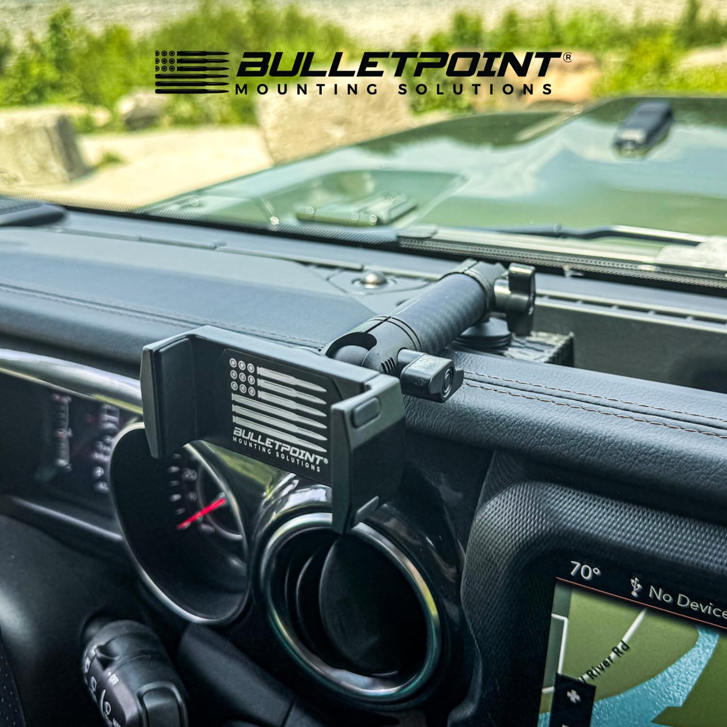 Bulletpoint Dash Mount Cell Phone Holder Compatible with 2018-2023 Jeep Wrangler JL (NOT 4xe) & 2020-2023 Jeep Gladiator Single