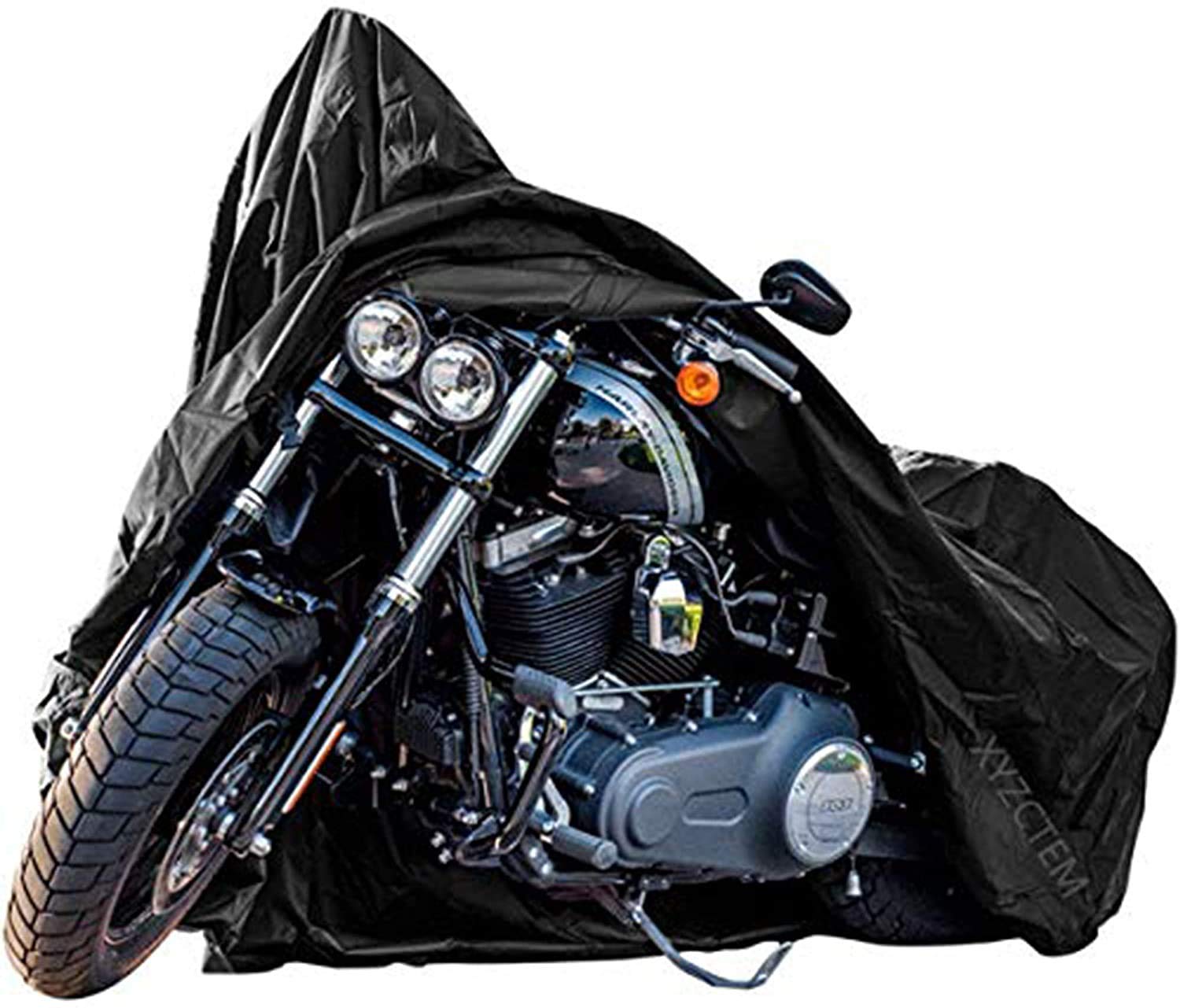 New Generation Motorcycle Cover ! Xyzctem All Weather Black Xl Large-Heavy Duty Waterproof Outdoor Protects Fits Up To 96 Inch For Harley Davidson, Honda, Suzuki,Yamaha And More