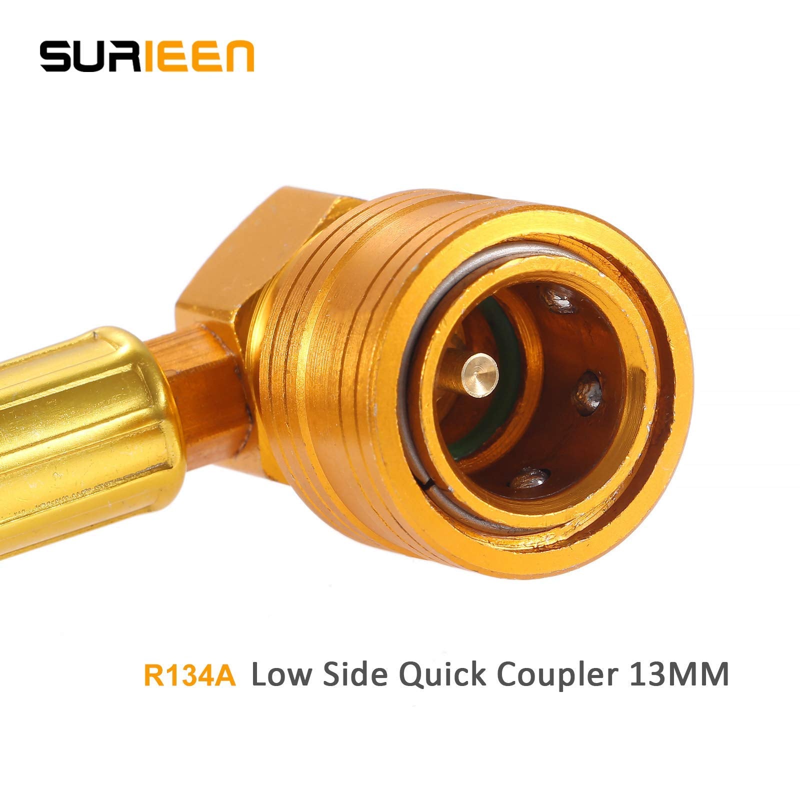 Surieen Ac Charge Hose With Gauge, R134A Ac Refrigerant Recharge Hose Kit, 1/2    Can Tap Dispensing Valve And R134A Quick Coupl
