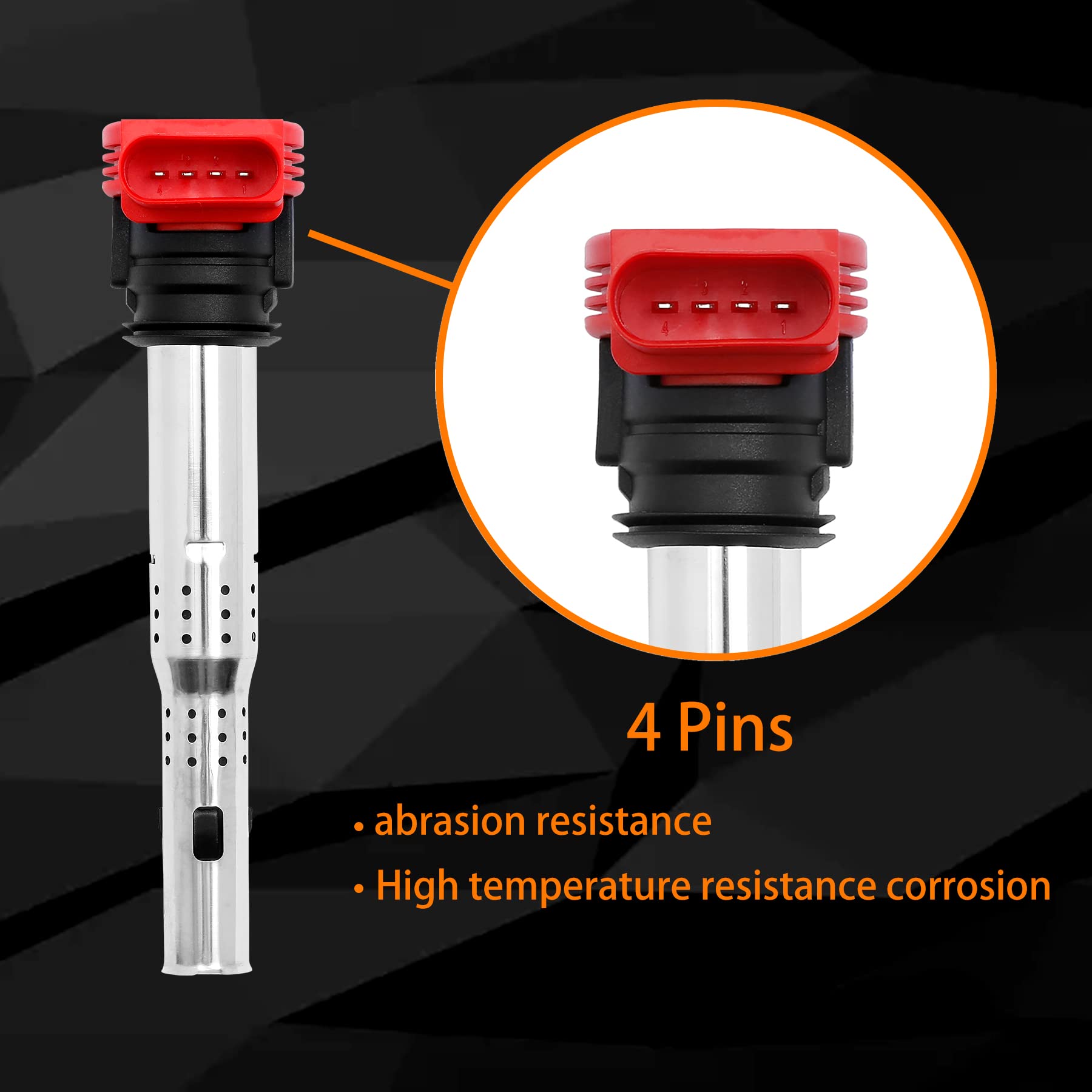 Ignition Coil Pack 6Pcs Compatible With Audi A4 A5 A6 Q5 Q7 R8 S4 S5 Volkswagen Touareg 3.0L 3.2L 4.2L 5.2L & More Replaces# 06E