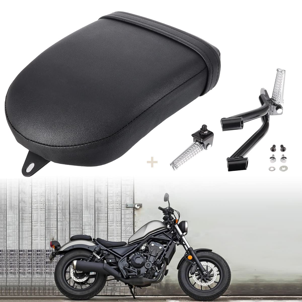 Fiasrac Rear Passenger Seat And Foot Pegs Kit For Honda Cmx 300 Cmx 500 Compatible With Honda Rebel 2017 2018 2019 2020 2022