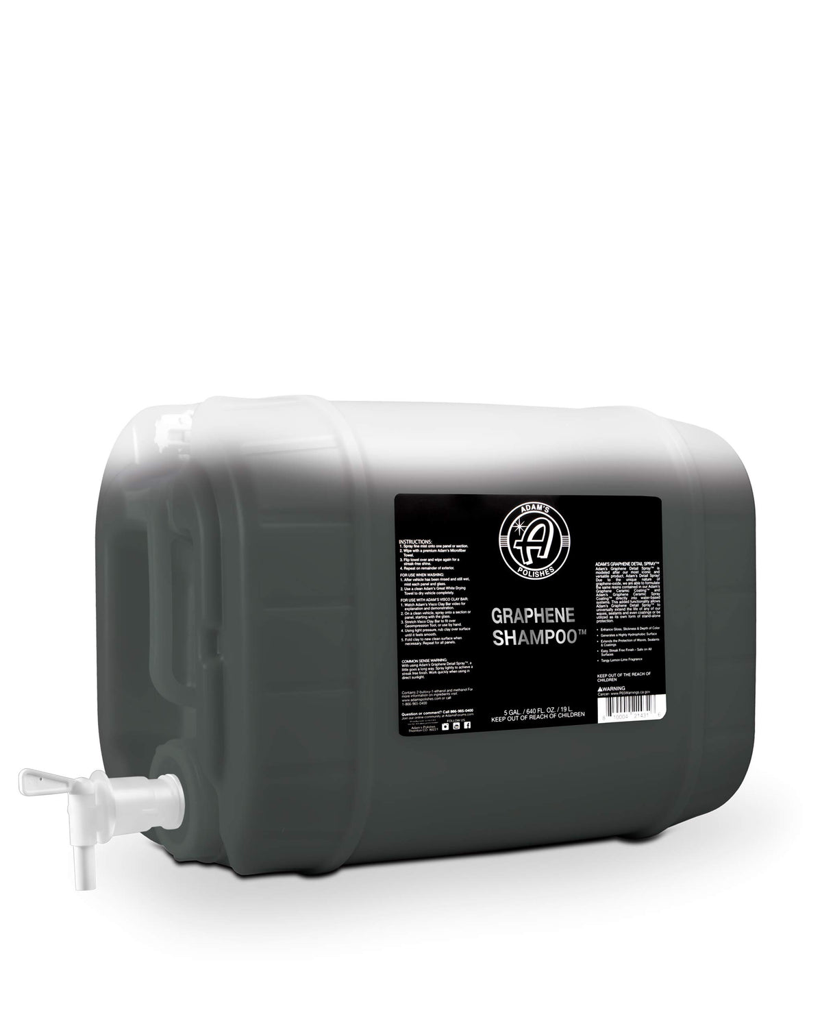 Adam'S Graphene Shampoo 5 Gallon - Graphene Ceramic Coating Infused Car Wash Soap - Powerful Cleaner & Protection In One Step -