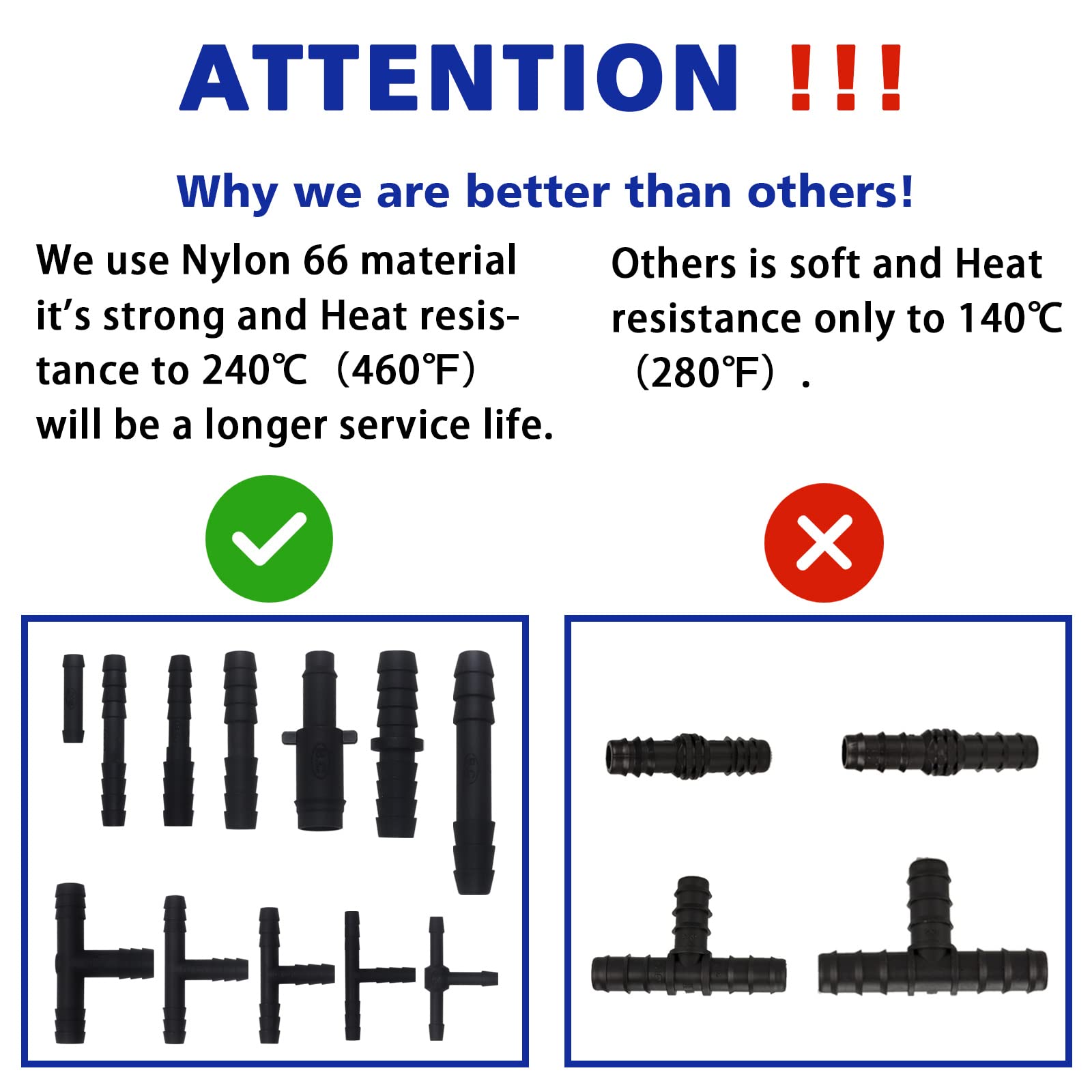 Vacuum Connector Assortment 113 Pcs Heat Resistance 240?(460?)Automotive Vacuum Tubing Connector Vacuum Tee Connector Assortment