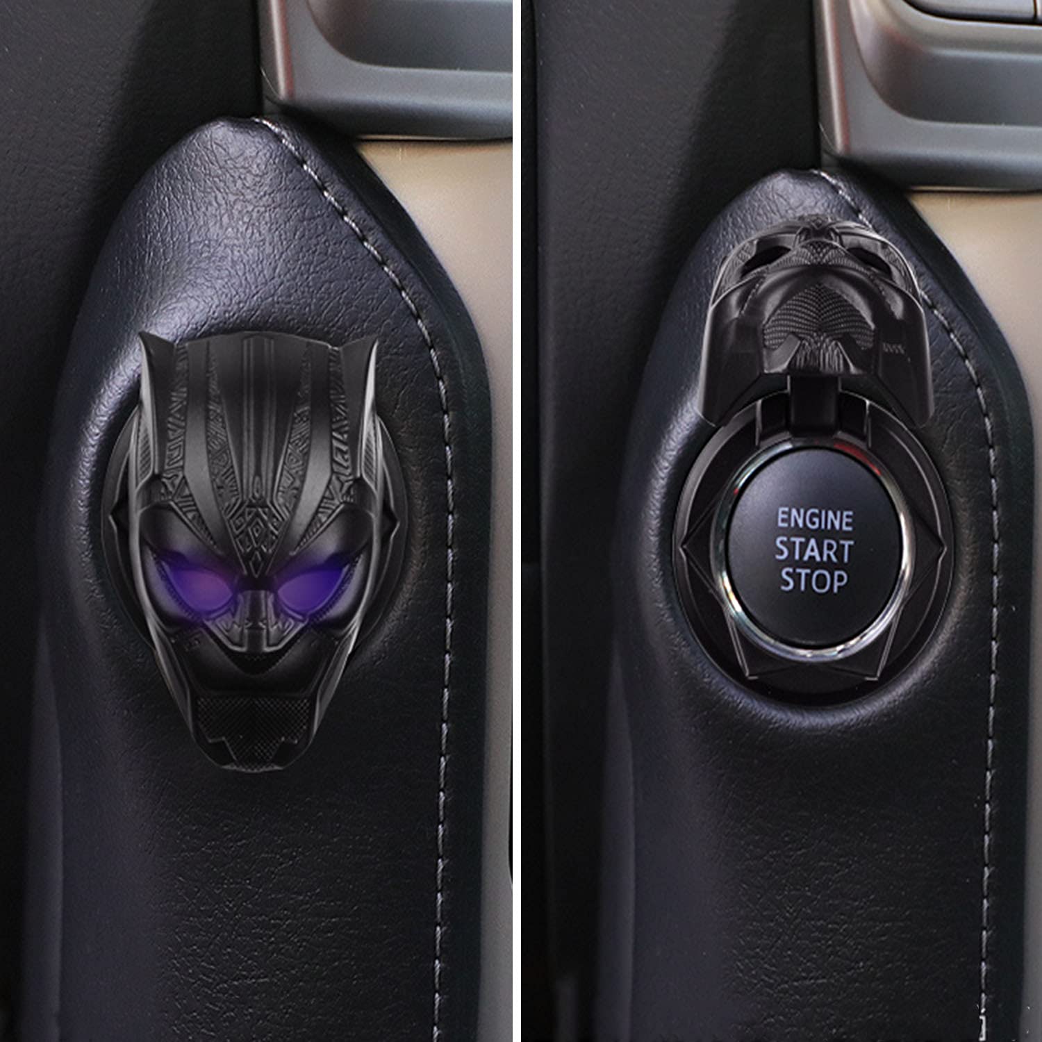 Car Engine Ignition Start Stop Button Cover Push Start Button Ring Car Interior Protective Switch Button Cover Universal Anti Sc