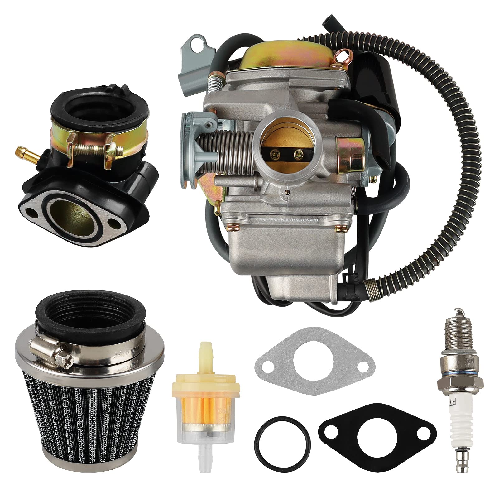 150cc Carburetor for GY6 4 Stroke Engines 125cc 150cc 152QMJ 157QMI PD24J 24mm for Motorcycle Scooter ATV Go Kart with Electric 