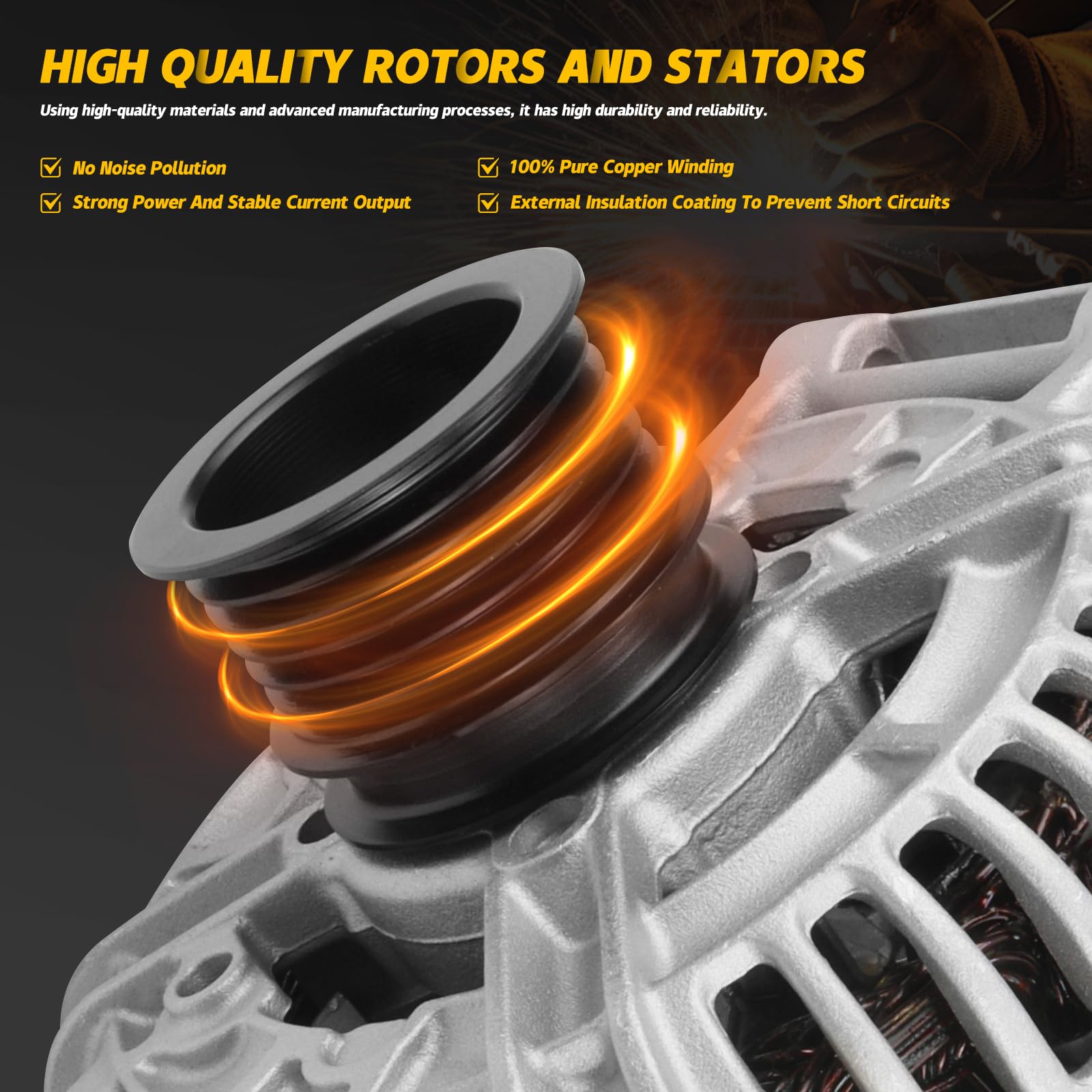 YINAVAGAD 2721540002 Alternator for Mercedes-Benz 2006-2009 W203 C230 2006-2007 W203 C280, C300 C350, 2010-2011 E350, SLK280, SL