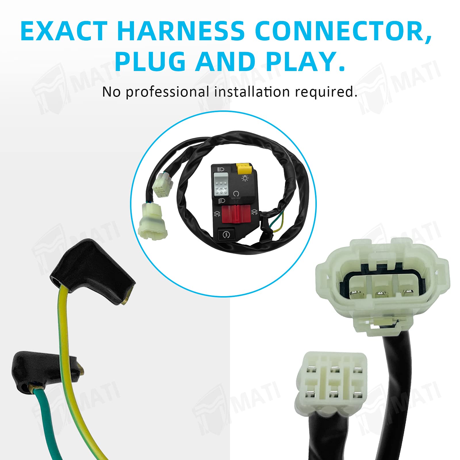 M Mati Handlebar Switch Start Stop Headlight For Honda Atv Trx400Ex Fourtrax Sportrax 1999-2004 35020-Hn1-000