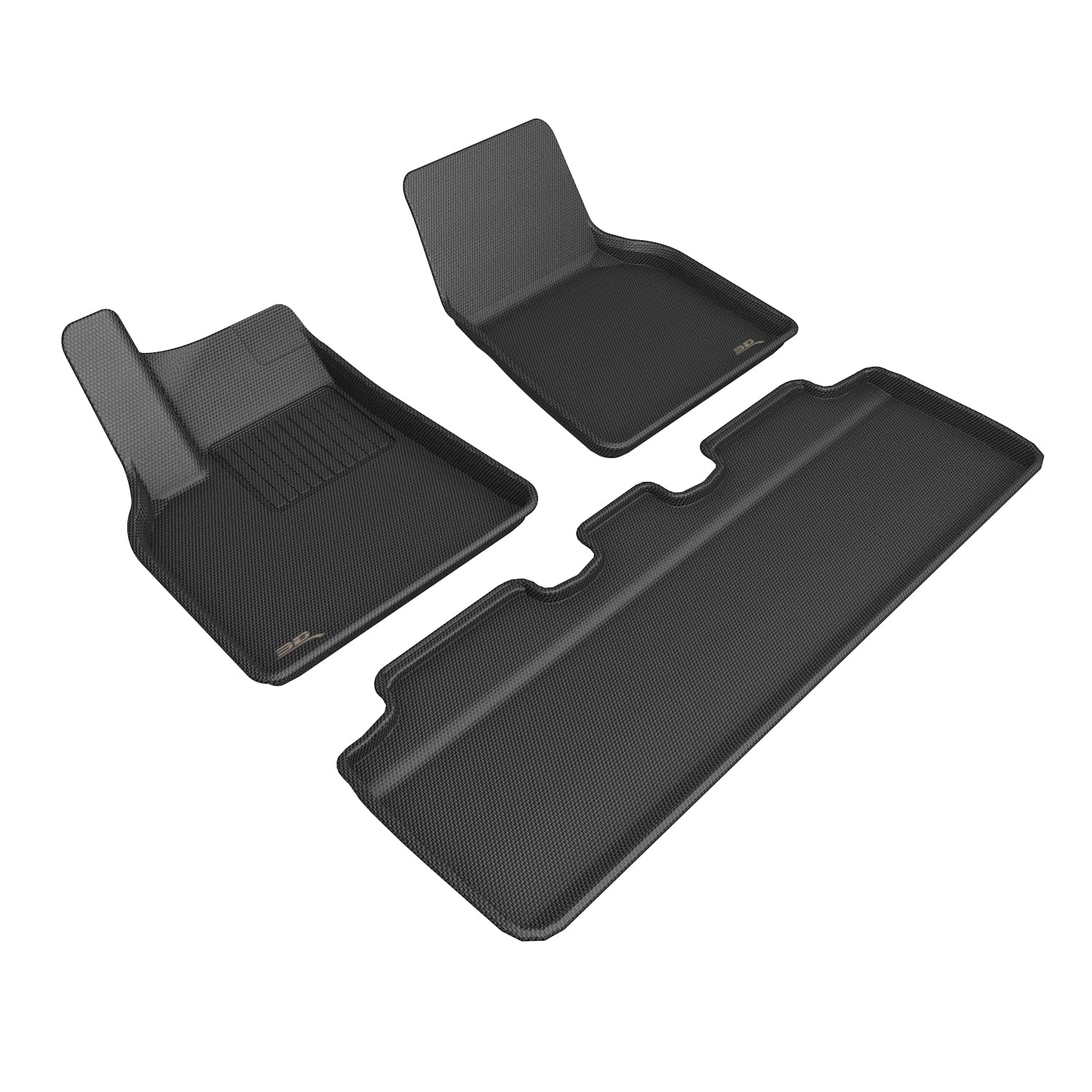 3D Maxpider Custom Fit Kagu Floor Mat (Black) Compatible With Tesla Model Y 5-Seater 2021-2024 - Full Set