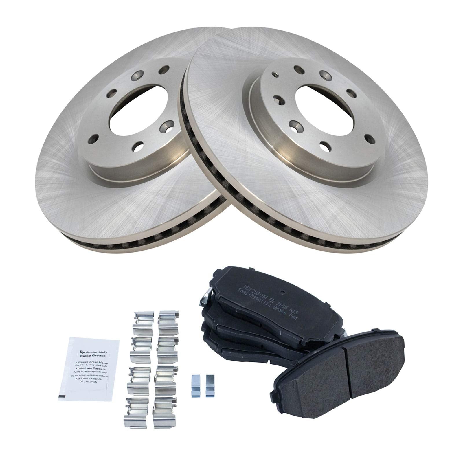 Trq Front Brake Pad & Rotor Kit Brake Pads Brake Rotor Semi-Metallic Compatible With 2007-2012 Mazda Cx-7