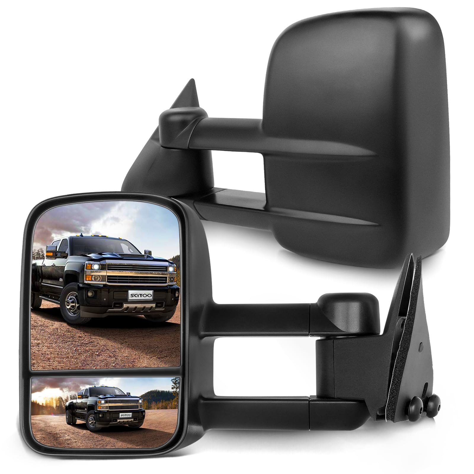 SCITOO Towing Mirrors fit for Chevy for GMC Exterior Accessories Mirrors fit for C1500 C2500 C3500 K1500 K2500 K3500 1988-1998 w
