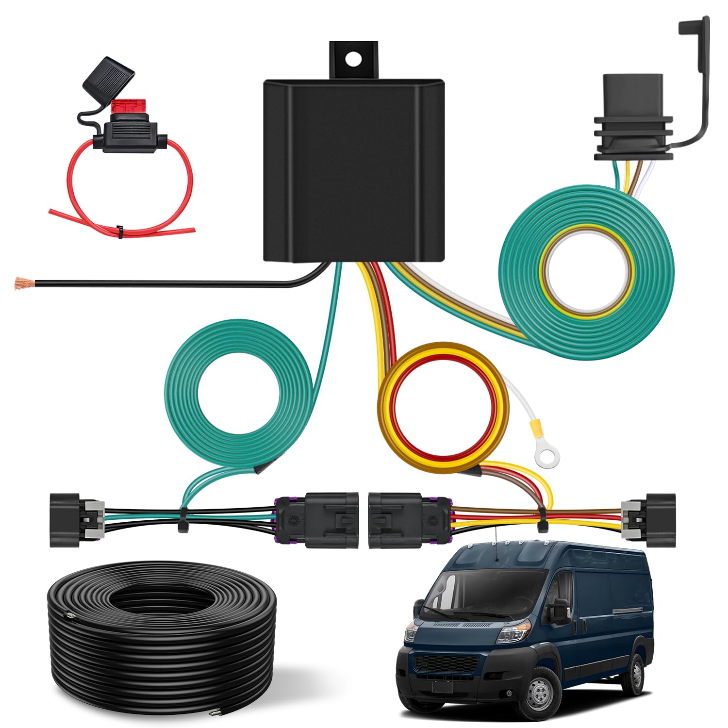 Nilight 4 Pin Trailer Wiring Harness Kit 56478 Vehicle Standard 4 Way Connector Custom for 2014 2015 2016 2017 2018 2019 2020 20