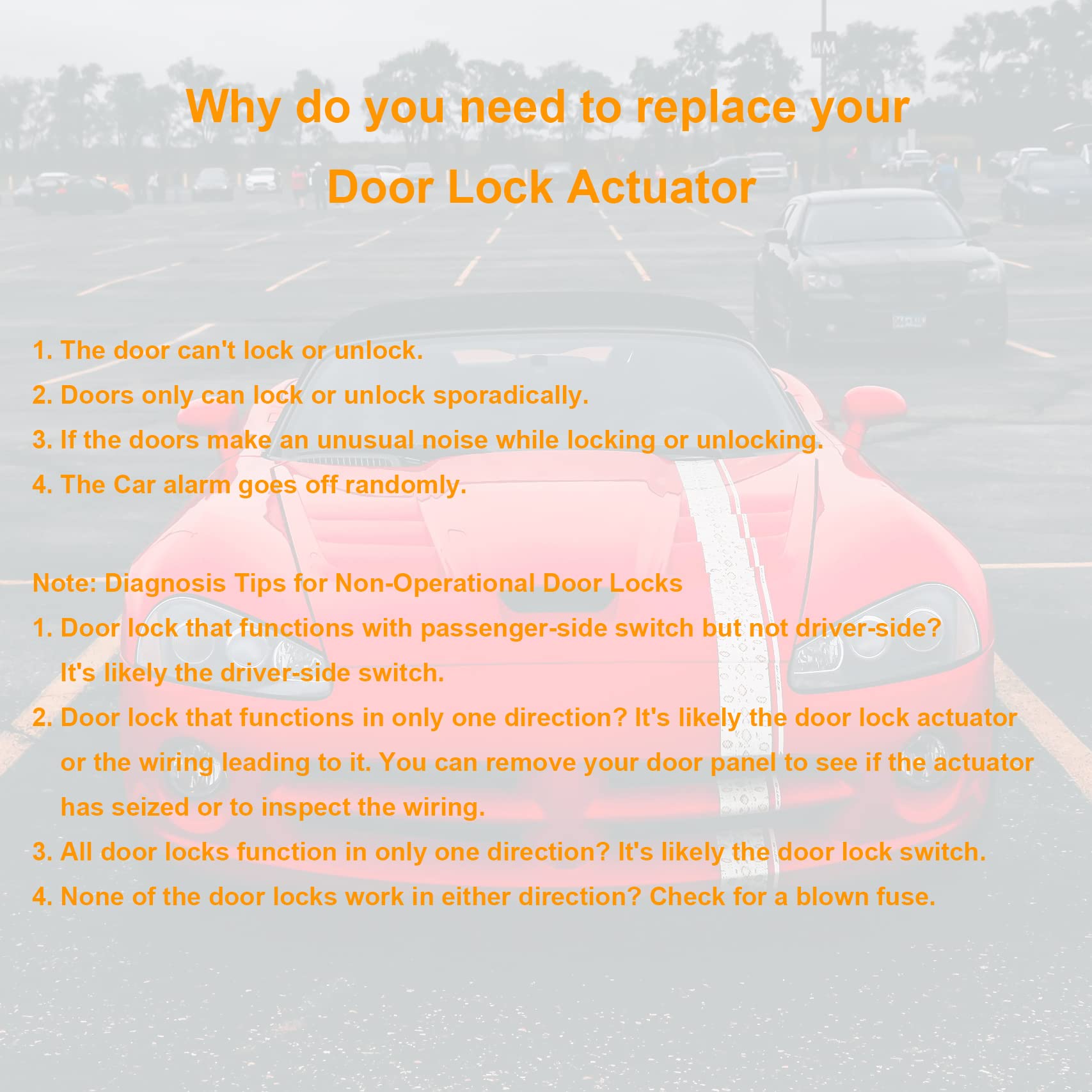 Cheriezing 15110651 Door Lock Actuator - Rear Left Driver Side - Compatible For Select Chevy & Gmc & Cadillac Model - 1999-2007 Silverado Sierra Escalade - W/O Keyless Entry