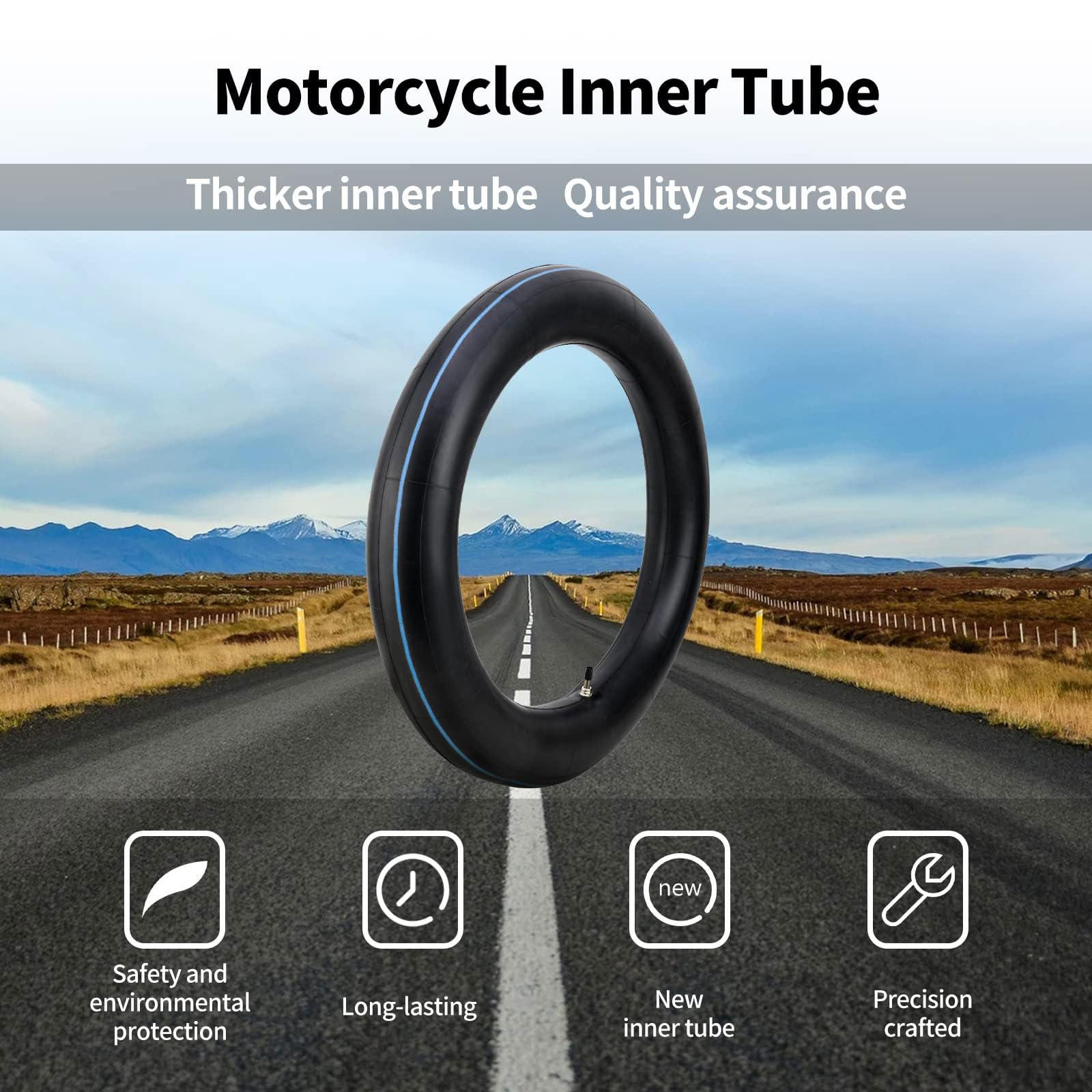 4.10/4.60-18 Tire Inner Tube for Heavy Duty Motorcycle Balance Tube Motorcycle for Street and Off-Road Applications(2PCS)