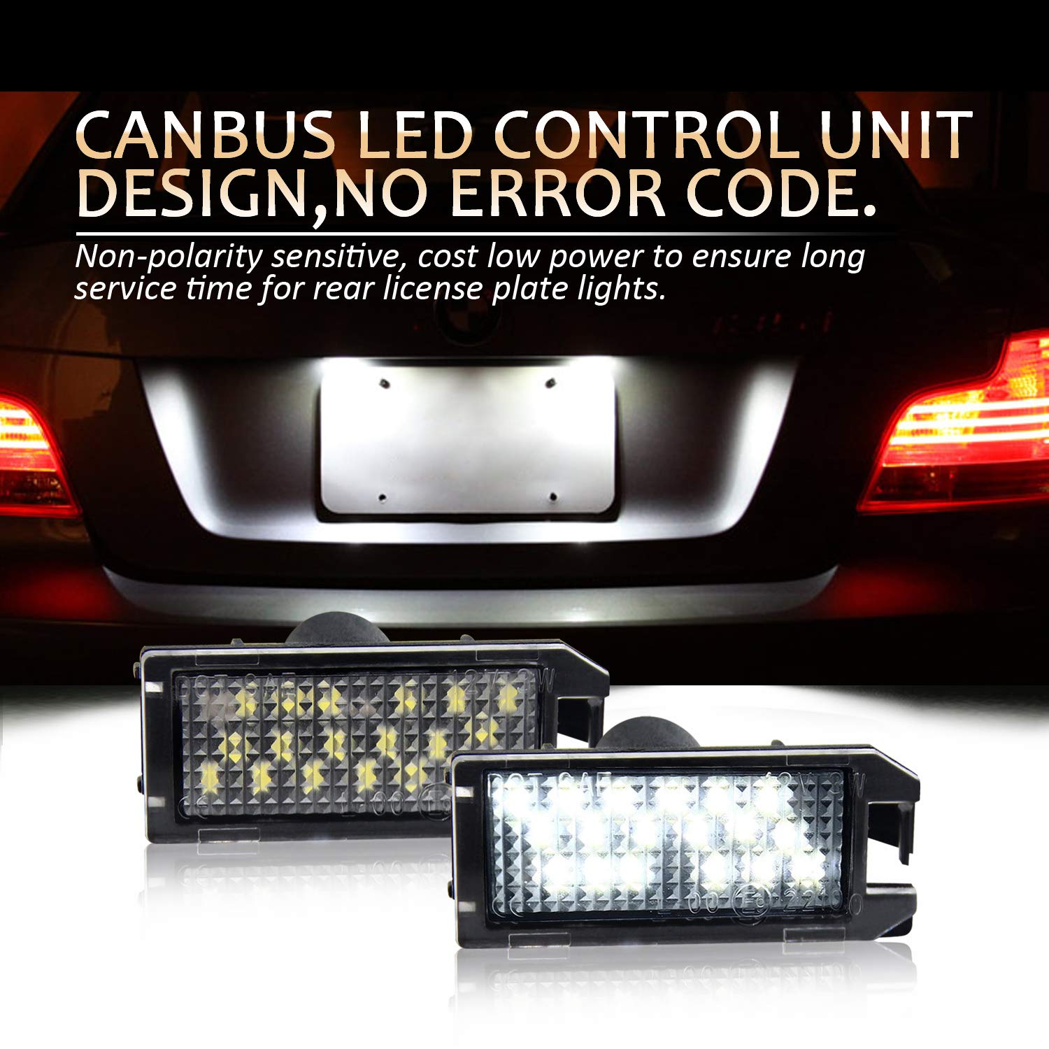 D-Lumina Led License Plate Light Tag Lamp Assembly Compatible With 2013-2019 Fiat 500, Maserati Levante & Dodge Viper, Je-Ep Gra