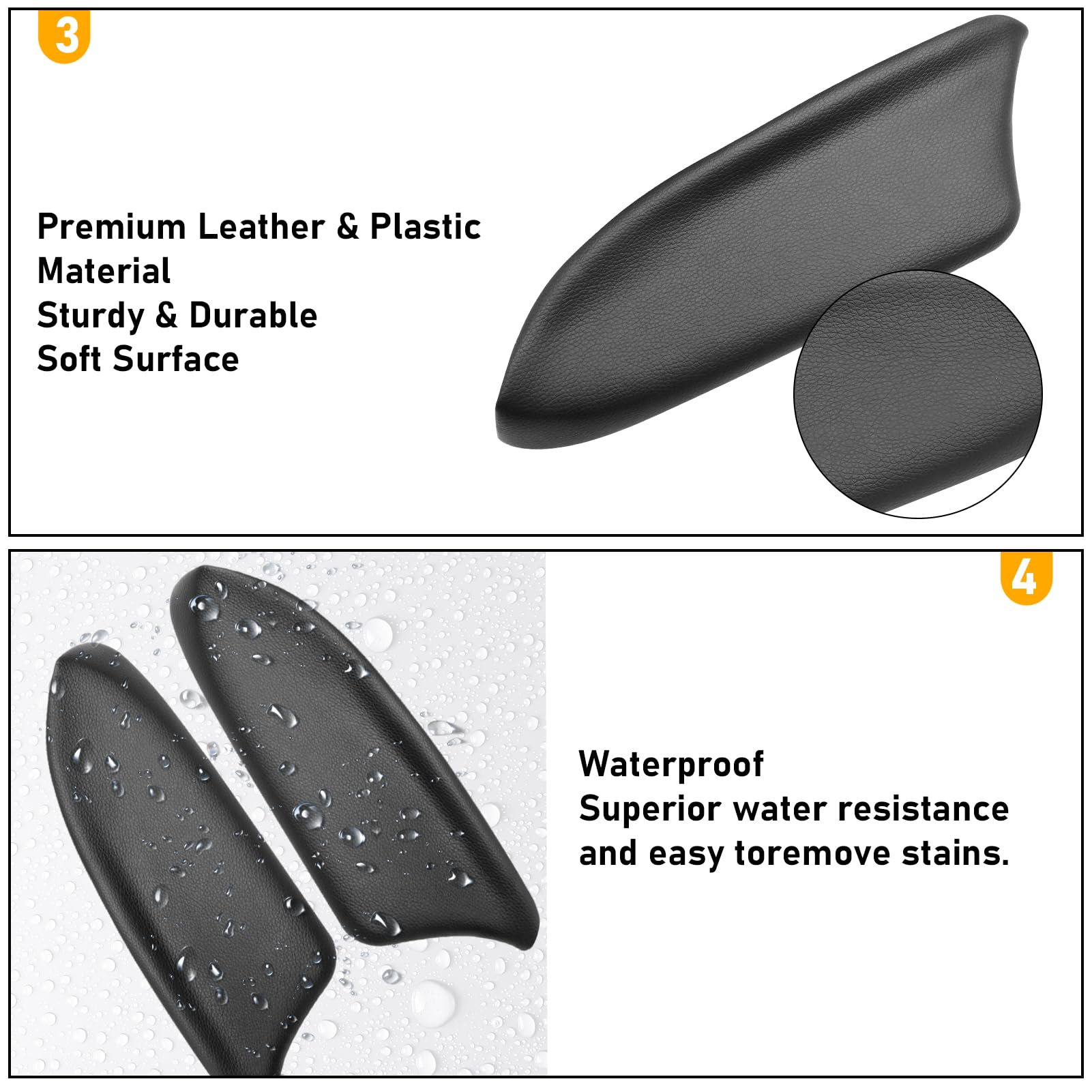 Apeser Compatible With Honda Accord Rear Door Panels Armrest Lid 2008-2012,2 Pcs Pu Leather Door Armrest Lid Cover For Accord Ex