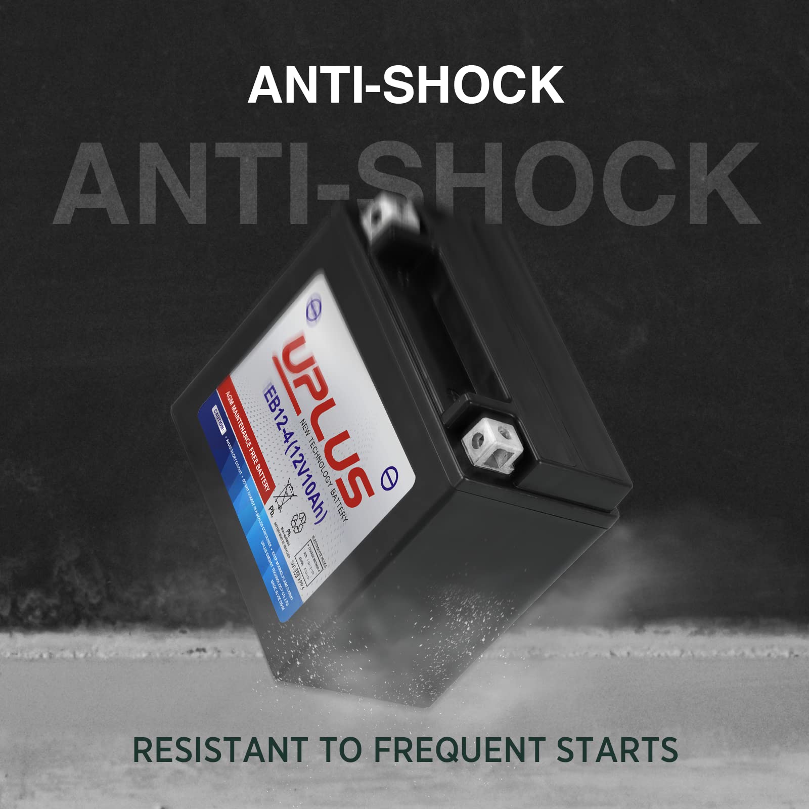 Motorcycle Battery Ytx12-Bs, Uplus Eb12-4 Powersports Batteries High Performance, Agm Maintenance Free Battery For Bike Atv Scoo