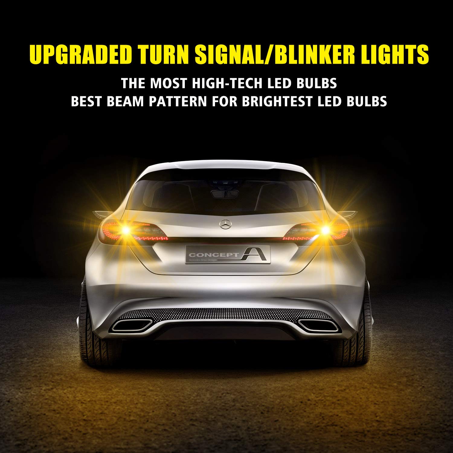 Auxlight 3157 3156 4157 3057 3357 Led Bulbs, Ultra Bright 57-Smd Led Replacement For Turn Signal Blinker Lights, Brake/Tail Lights, Parking/Running Lights, Amber Yellow (Pack Of 2)