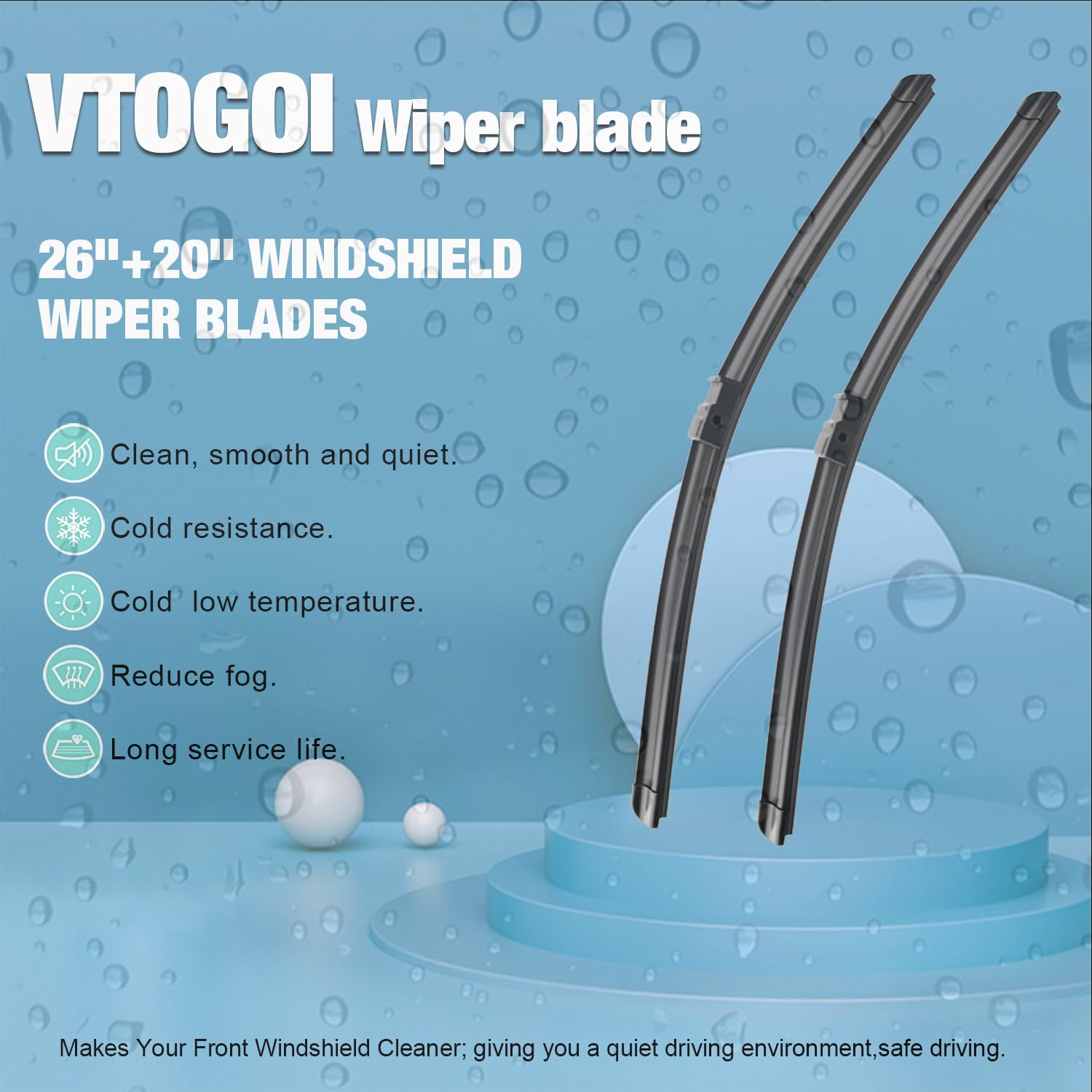 Vtogoi Wiper Blades With Rear Wiper Blades Set For Bmw X3 2011-2017,Automotive Replacement Windshield Wiper Blades, That Meet Oe
