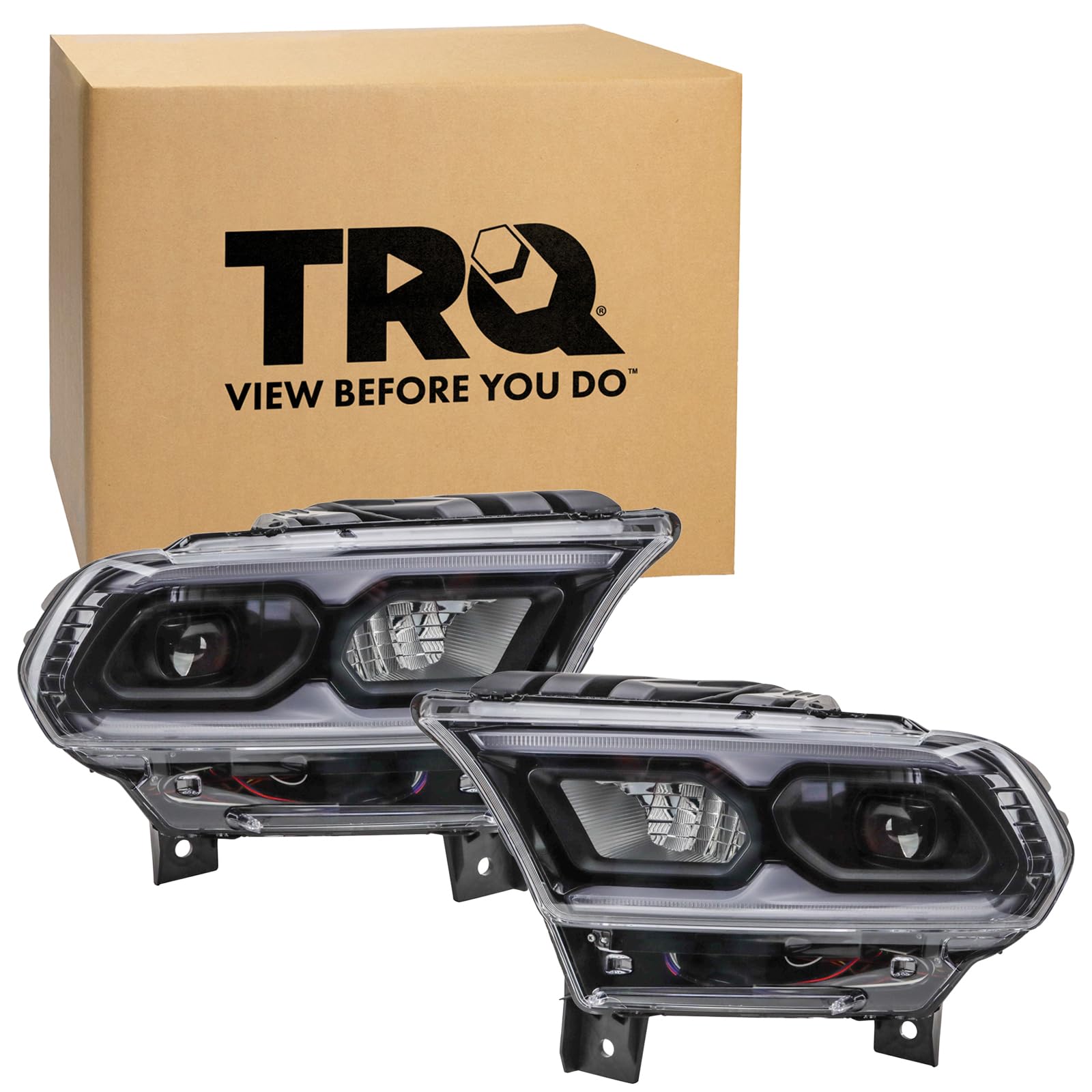 Trq Driver & Passenger Side Headlight Assembly Set Headlights Driver & Passenger Side Compatible With 2021-2024 Dodge Durango Ch