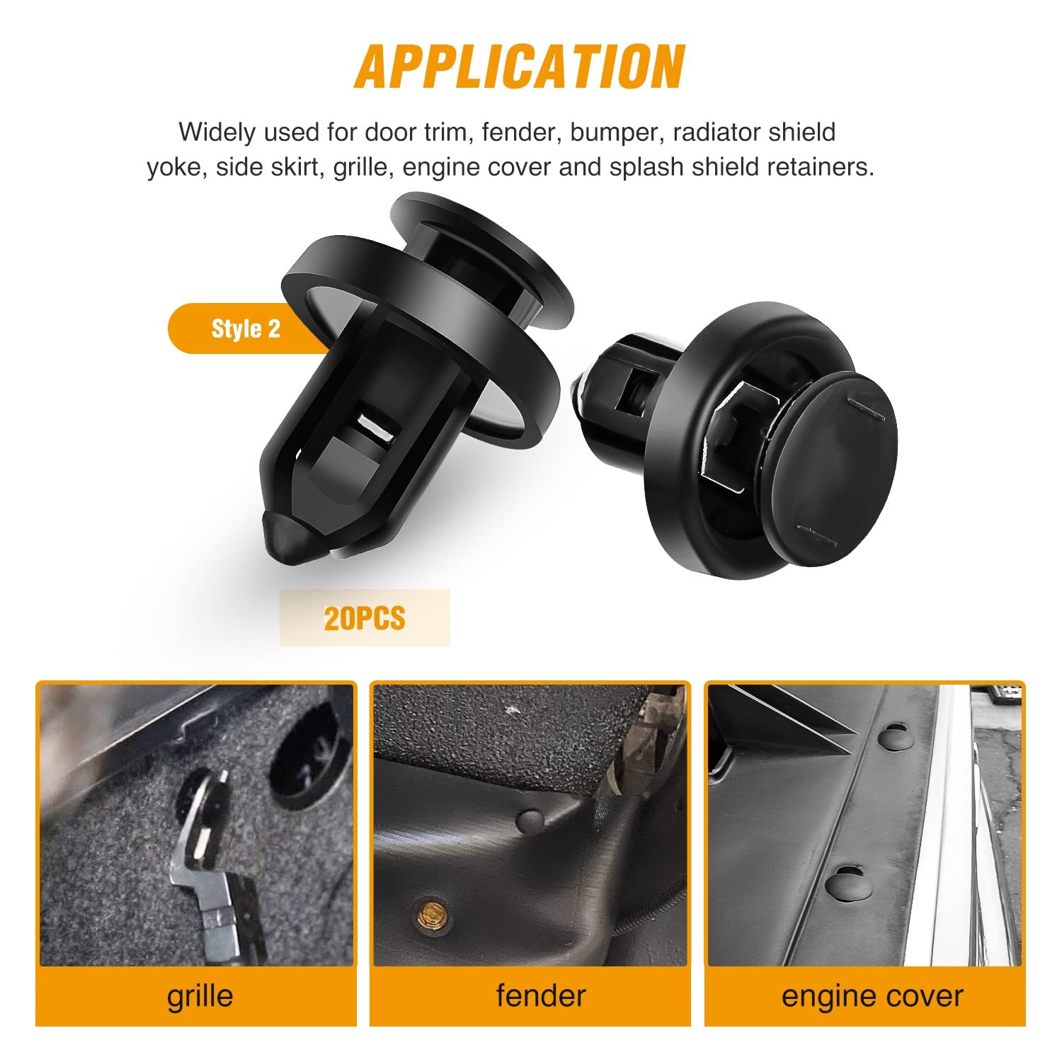 Gooacc 130Pcs Car Bumper Retainer Clips & Nylon Fasteners Push Retainer Kit 6 Most Popular Sizes With 1 Fastener Remover Car Fen