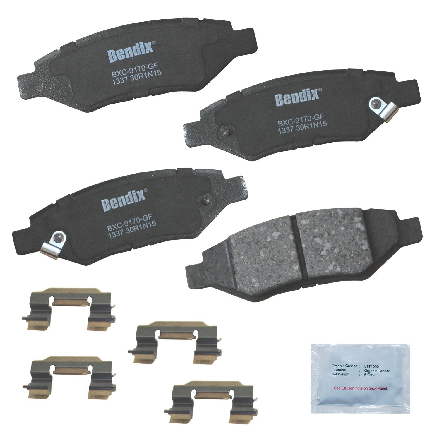 Bendix Priority1 Cfc1337 Ceramic Rear Brake Pads For Cadillac Cts 2014-2008, Srx 2016-2010, Chevrolet Camaro 2015-2010, Saab 9-4