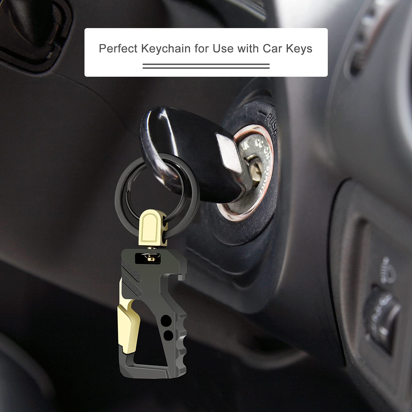 Exsun 2Pcs Keychains, Key Chains For Carabiner Keychain Car Key Chain Bottle Opener Keychain For Men And Women (Silver)