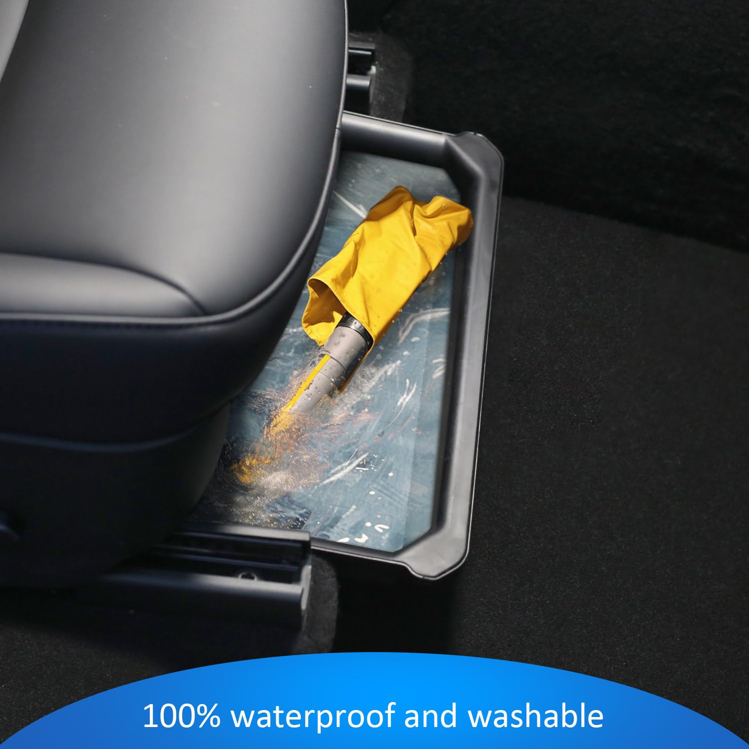 Geedar Under Seat Storage Box Organizer For Tesla Model Y (1 Pack), Upgraded Abs + Tpe Double Layer Hidden Storage Box, Washable