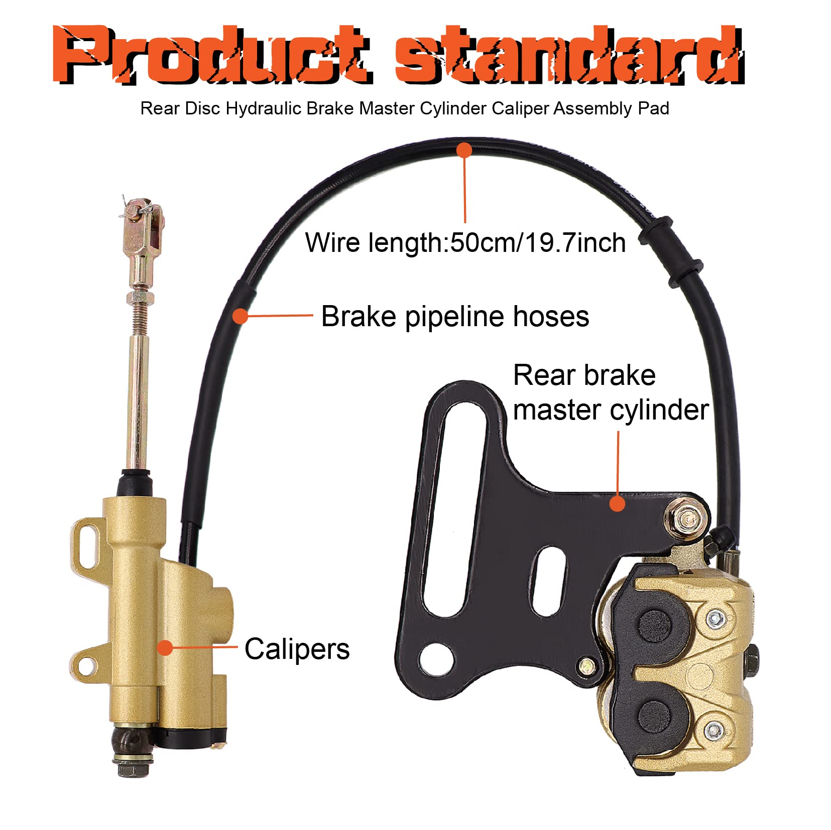 Rear Disc Hydraulic Brake Master Cylinder Caliper Works With 70Cc-150Cc Ssr Apollo Taotao Coolster Roketa Sdg 107 Pitster Pro Atomik Sikk Chinese Pit Dirt Bike(12Mm)