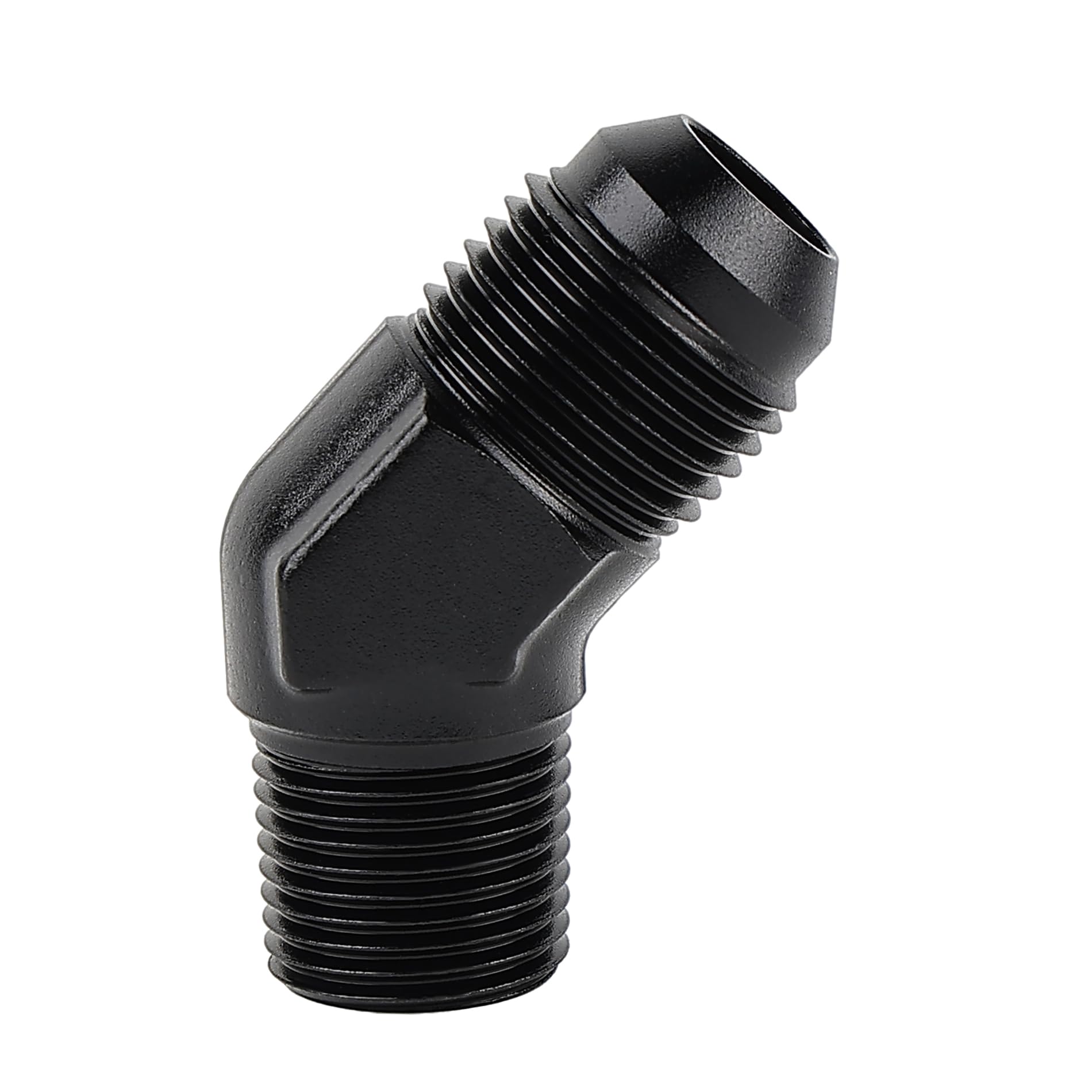 Evil Energy 8An Male Flare To 3/8'' Npt Pipe 45 Degree Fitting Adapter Aluminum Black