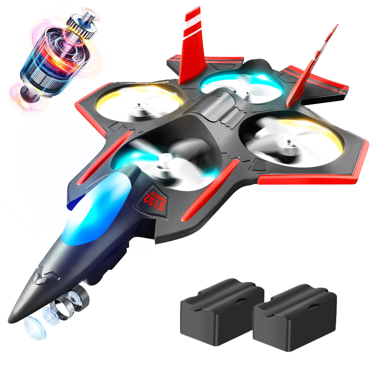 Bezgar Brushless Rc Plane With Camera | 2.4Ghz Remote Control Airplane, 6-Axis Gyro Drones For Kids, Rc Helicopter, 360Flip Jet 