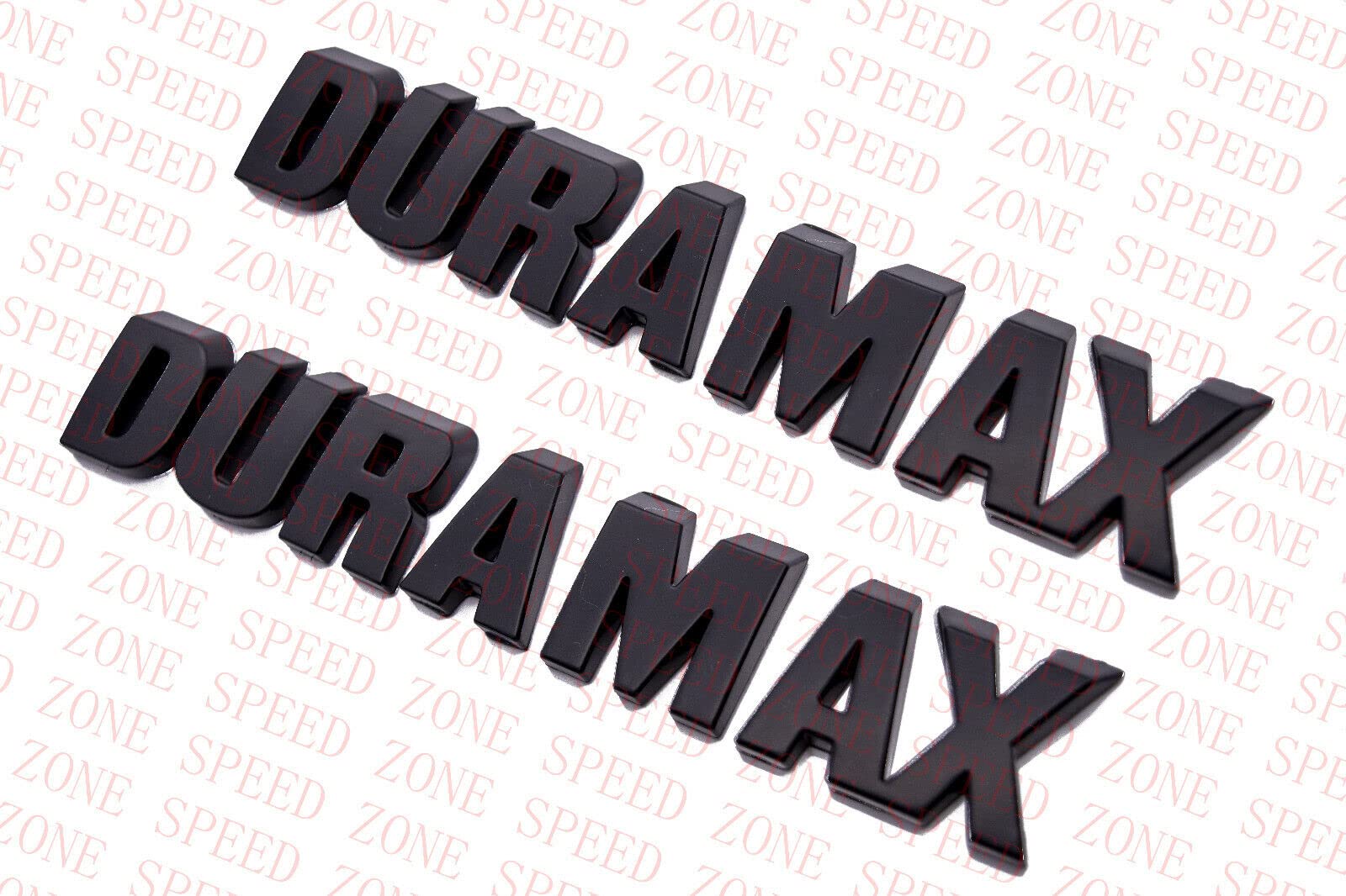 2Pc Silverado Duramax Hood Letter Logo Emblem Badge Adhesive Nameplate Replacement For 1500 2500 3500 (Matte Black)