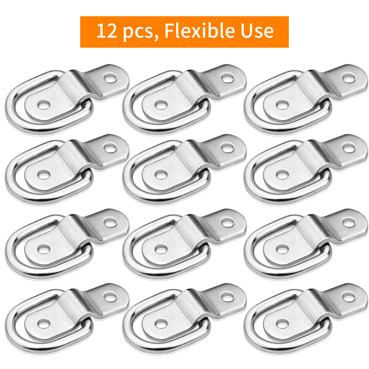 D-Ring Tie Downs Anchor1/4    Heavy Duty Surface Floor Mount Lashing Rings 2400 Lbs Cargo Trailers Load-Bearing Hangers Bracket