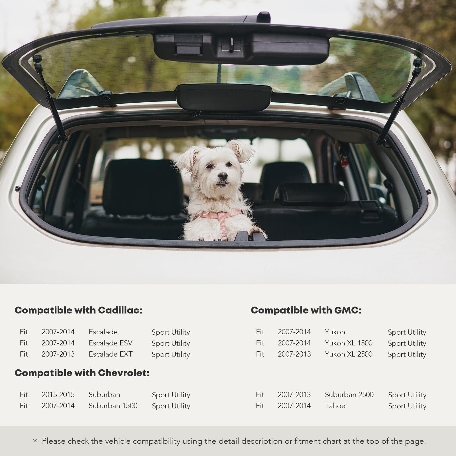 Set Of 2 Rear Window Lift Supports Shock Struts Gas Springs Replacement For Chevrolet Suburban 1500 2500 Tahoe Cadillac Escalade