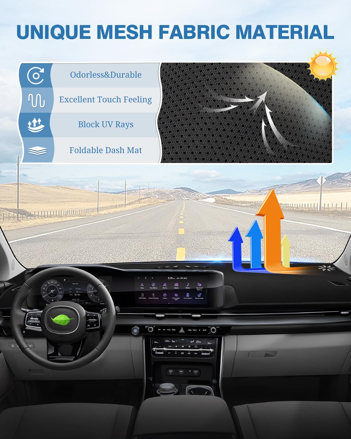 Fiilines Dash Cover Compatible With Kia Carnival 2022 2023 2024 Dashboard Cover Mat For Carnival Accessories Sunshade Nonslip Me