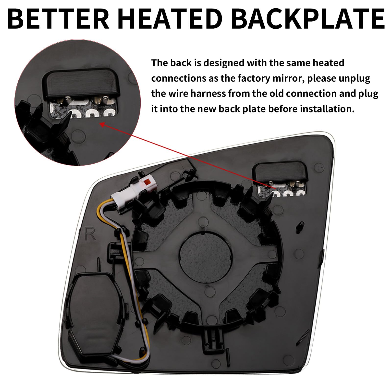 LOIYLLEN Passenger Side Mirror Replacement for Mercedes Benz GLE GLS GL/ML/G/R class (X164 W166 X166) 2010-2019 - Right Side Mir