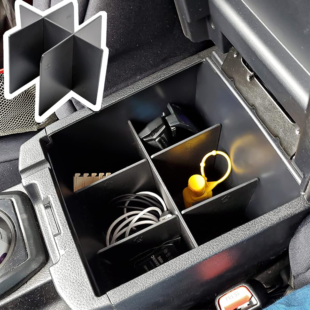 EDBETOS Center Console Organizer Insert Dividers Compatible with Toyota Tacoma 2016 2017 2018 2019 2020 2021 2022 2023 3rd Gen T