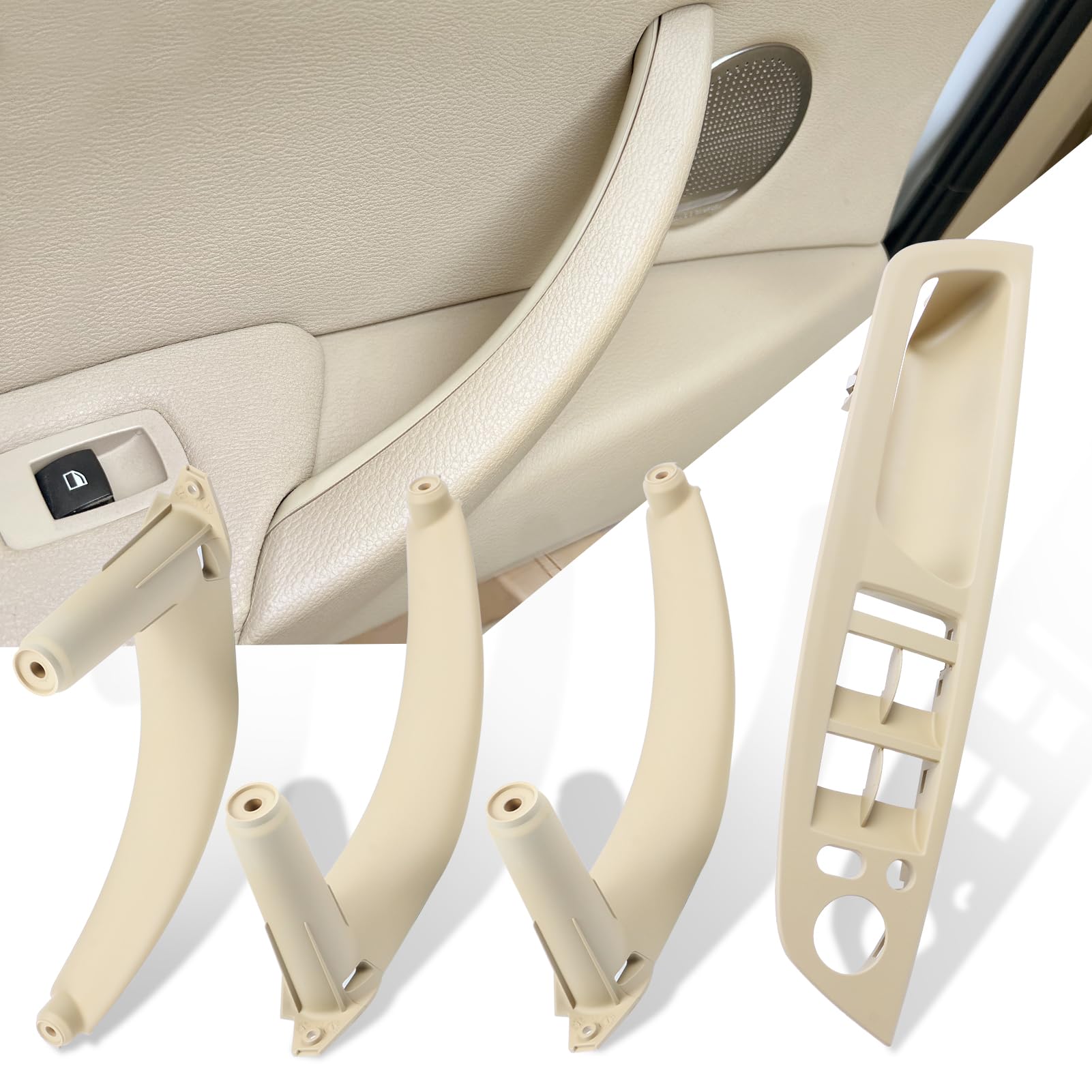 Jaronx Compatible With Bmw Door Handle Replacement X5 E70/X6 E71,4Pcs Interior Driver Side And Passenger Side Door Pull Handle F