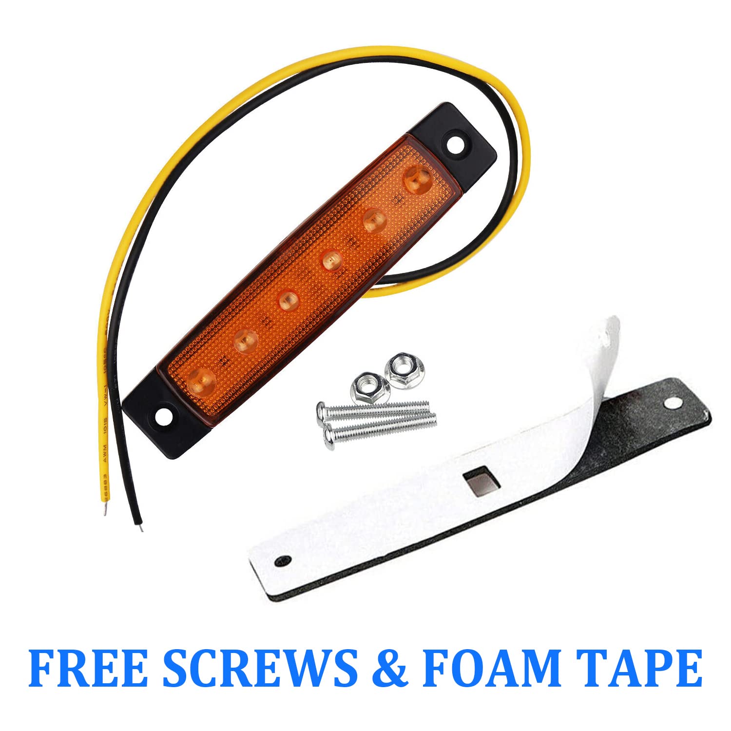 Fxc 10X 12V 6 Led 3.8'' Truck Bus Boat Trailer Rv Side Marker Indicators Clearance Light Lamp Amber