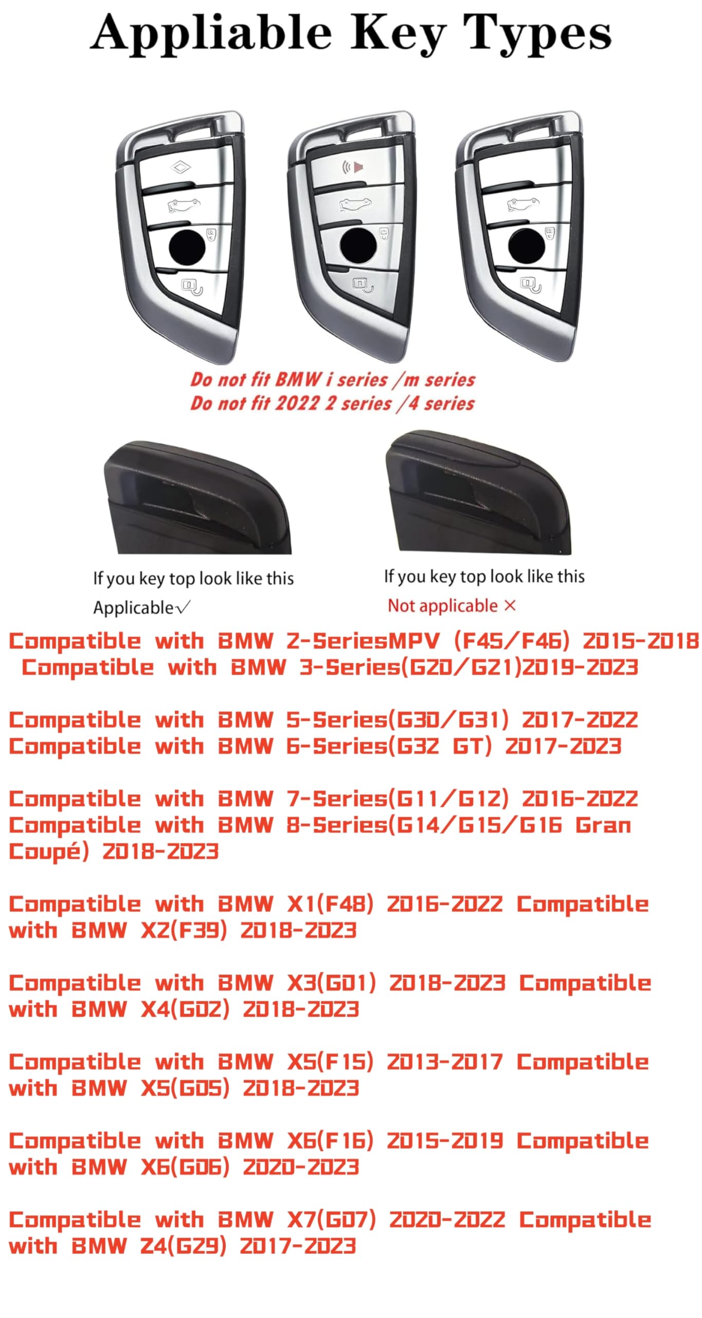 Bradegeve Carbon Fiber Key Fob Cover Case Metal Shell Cover Compatible for BMW 5 6 7 Series X1 X2 X3 X5 X6 X7 (Gunmetal